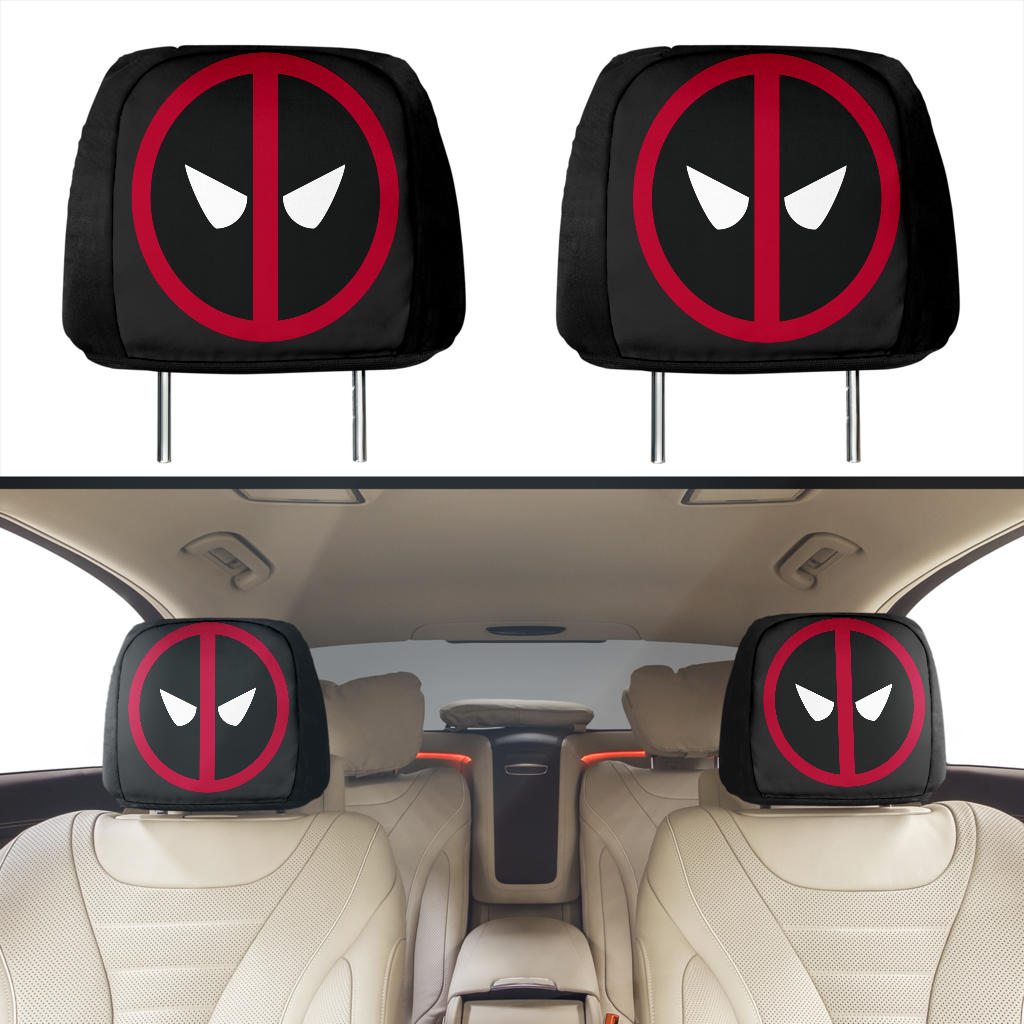 Deadpool Head Icon Car Seat Headrest Cover