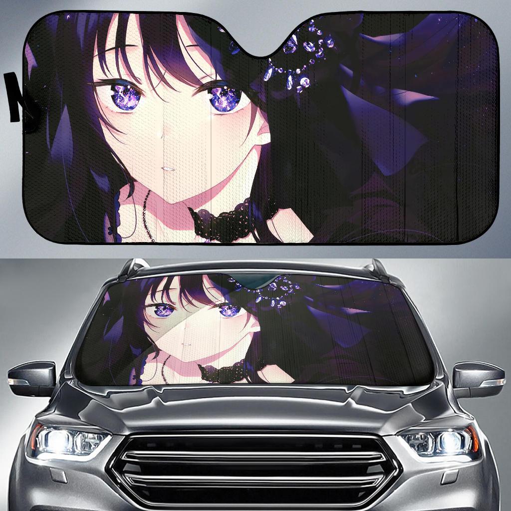 Anime Girl Purple 4K Car Sun Shade Gift Ideas 2021