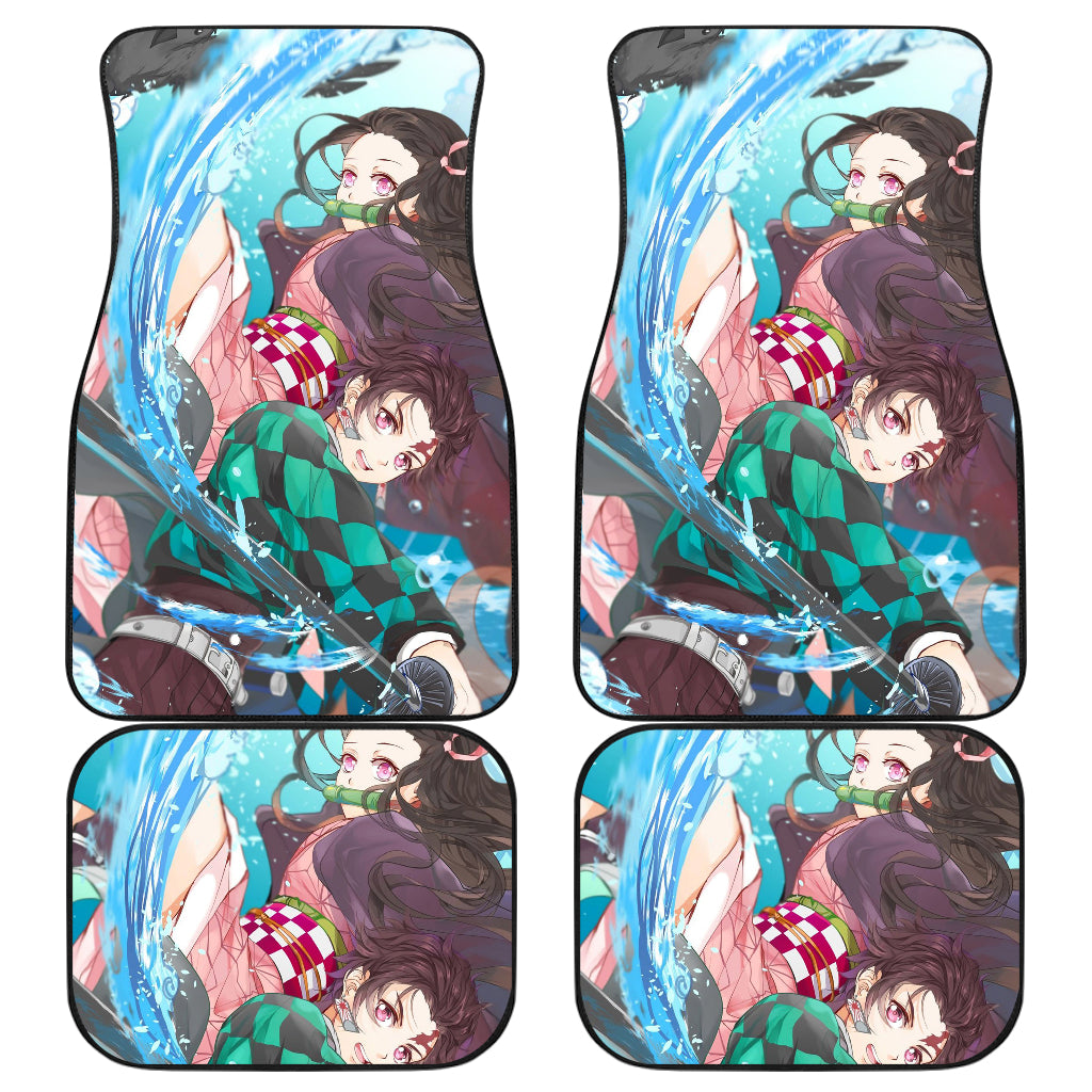 Tanjiro Kamado And Nezuko Kamado Demon Slayer Uniform 3 Anime Car Floor Mats Custom Car Accessories Car Decor 2022