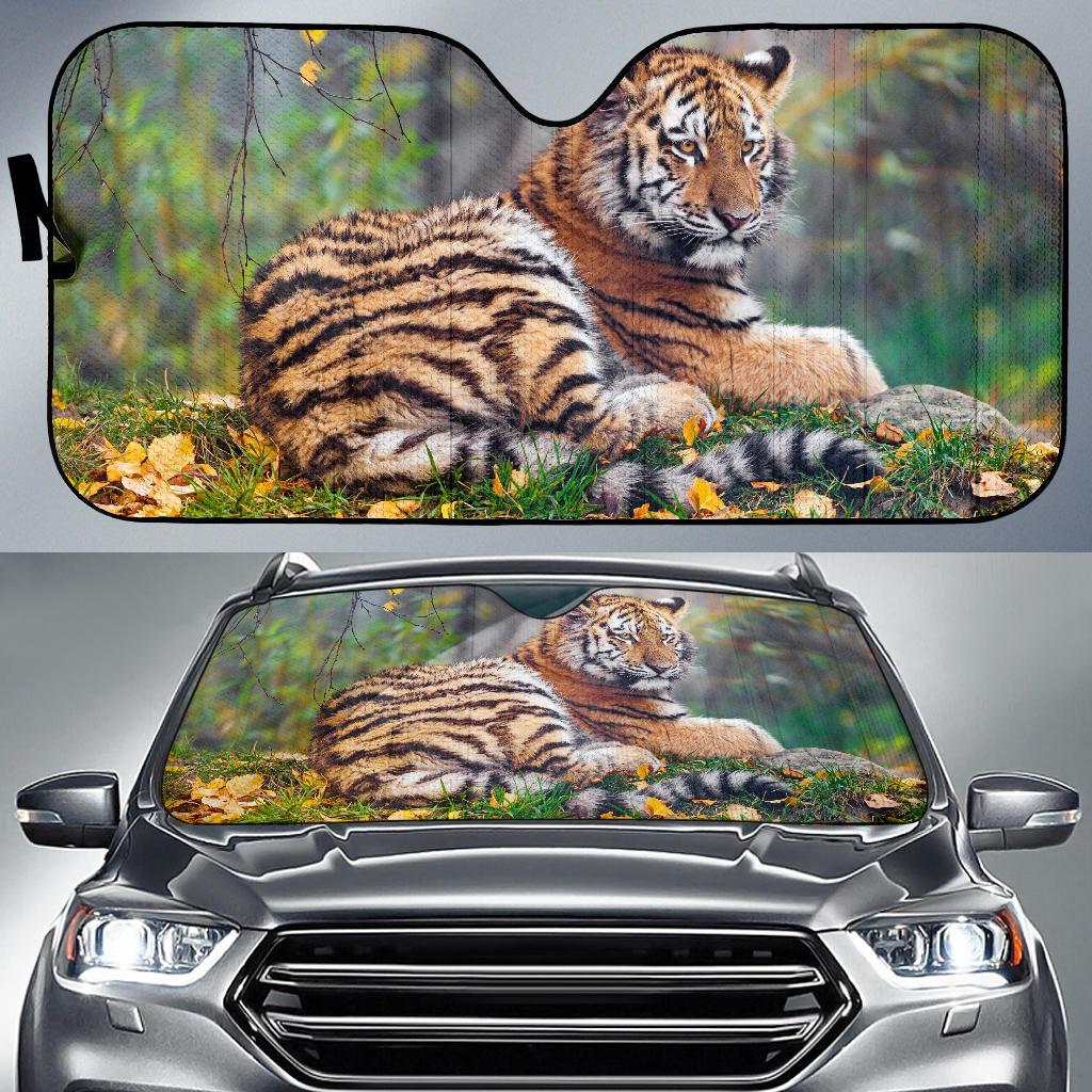 Tigress Cub Autumn 4K Car Sun Shade Gift Ideas 2022