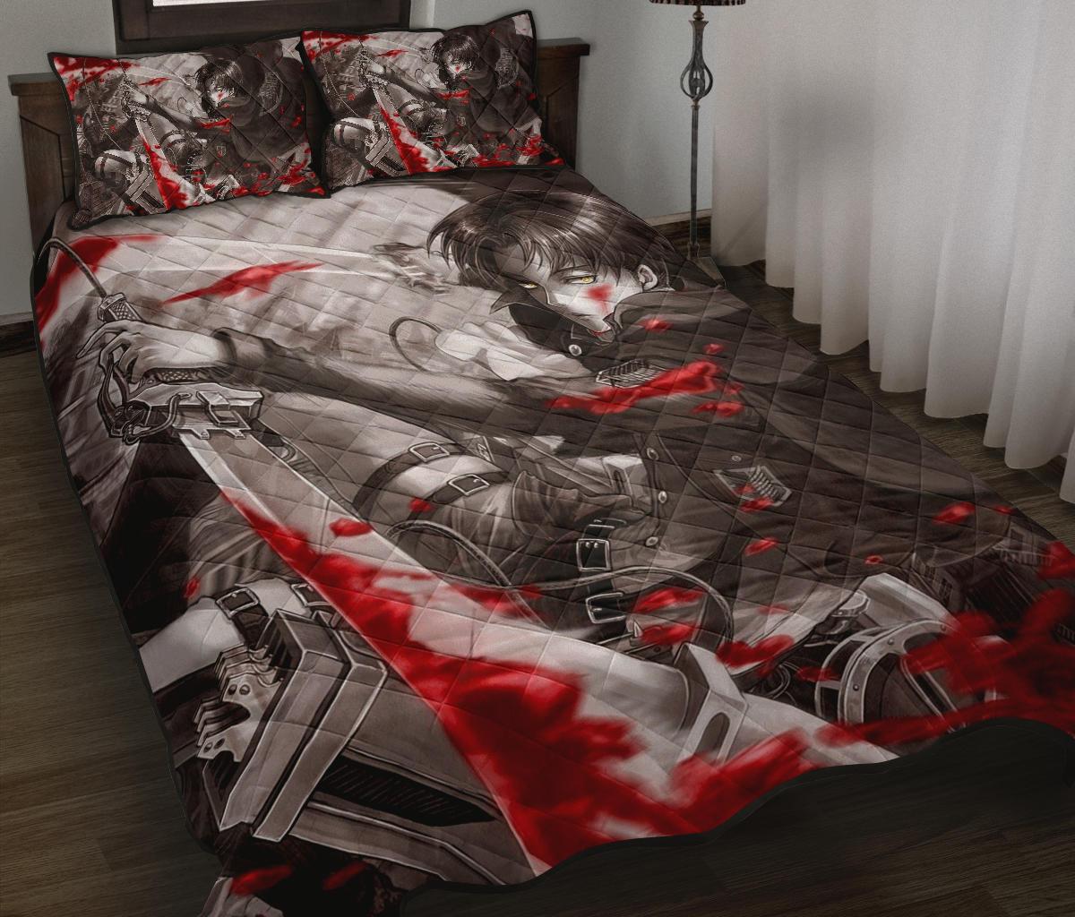 Attack On Titan 3 Anime Quilt Bed Set Pillow Case Amazing Decor Gift Ideas