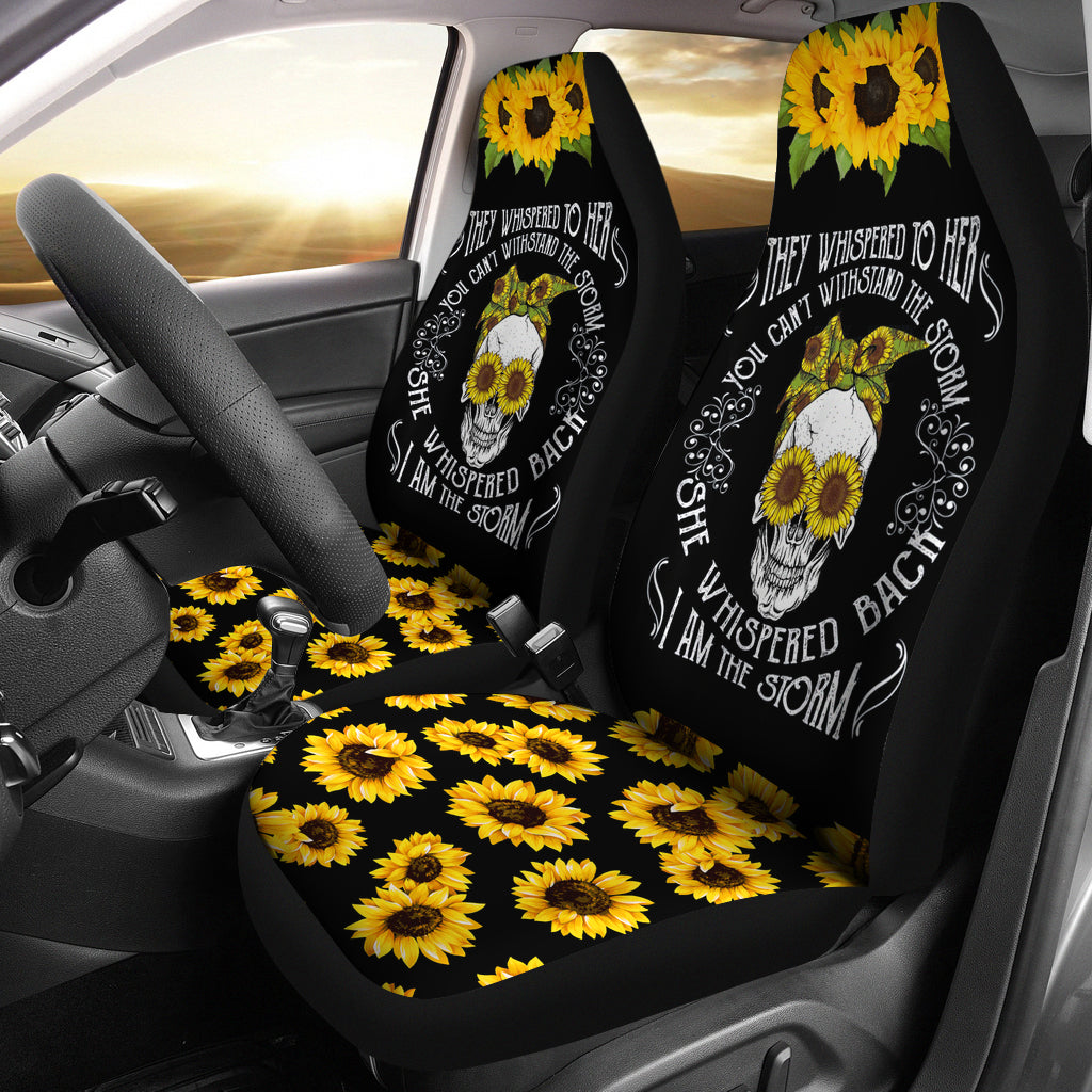 Skull Sunflower I Am The Storm Car Seat Covers