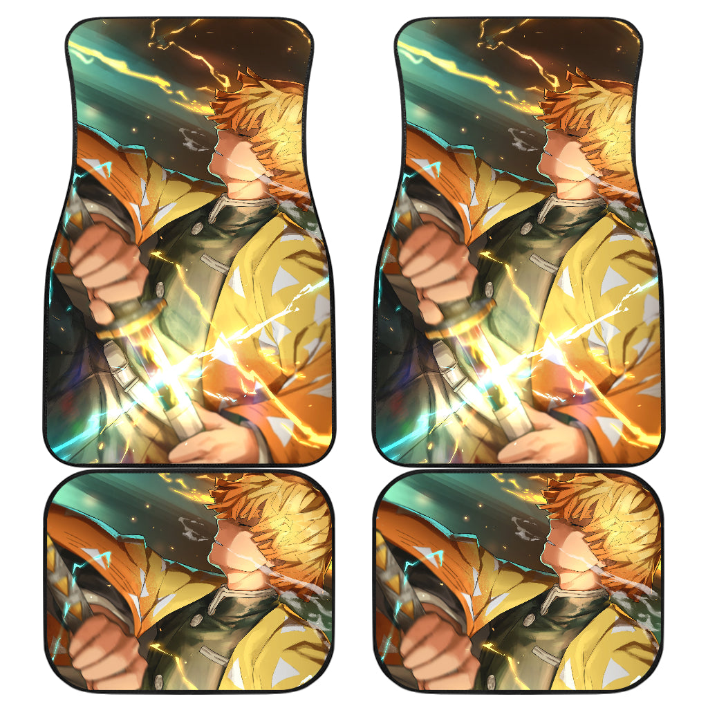 Zenitsu Agatsuma Demon Slayer Uniform 5 Anime Car Floor Mats Custom Car Accessories Car Decor 2021