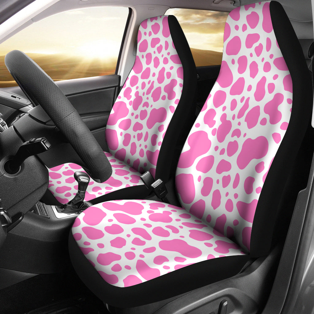 New Pink Cow Print Car Seat