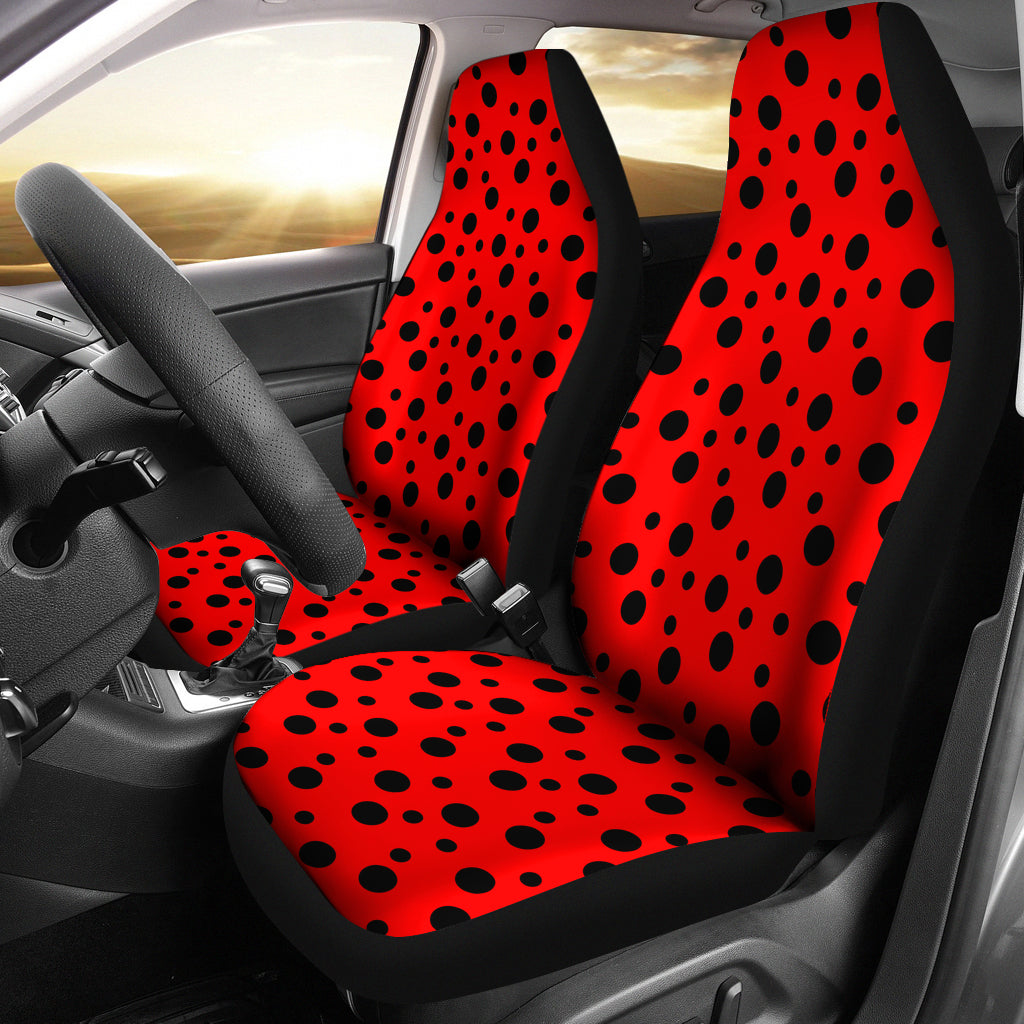 Red Ladybug Pattern Car Seat Covers