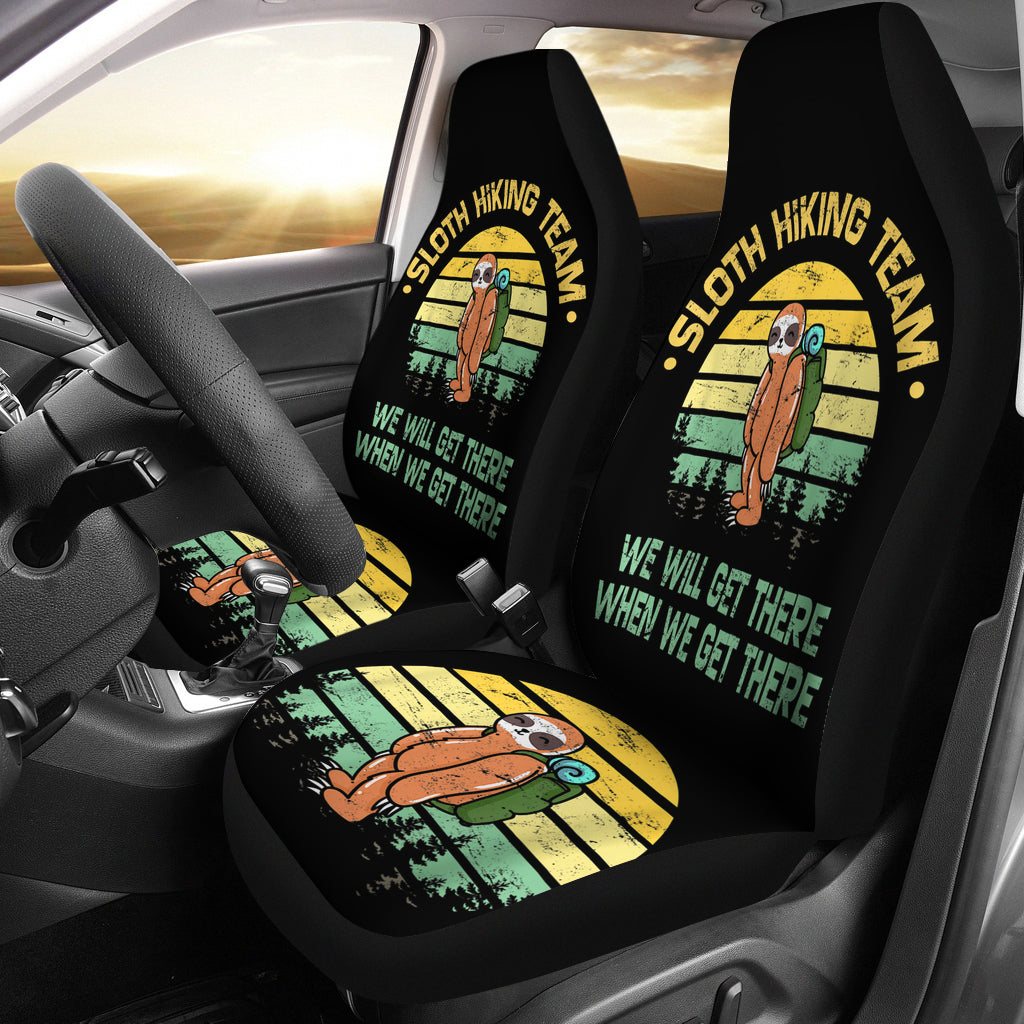 Sloth Hiking Team Hiker Camper Car Seat Covers