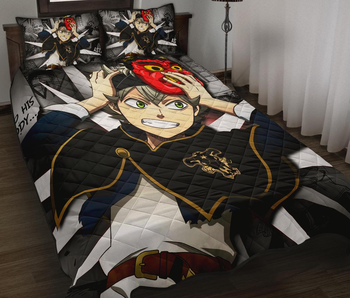 Asta Black Clover Anime Quilt Bed Set Pillow Case Amazing Decor Gift Ideas 2