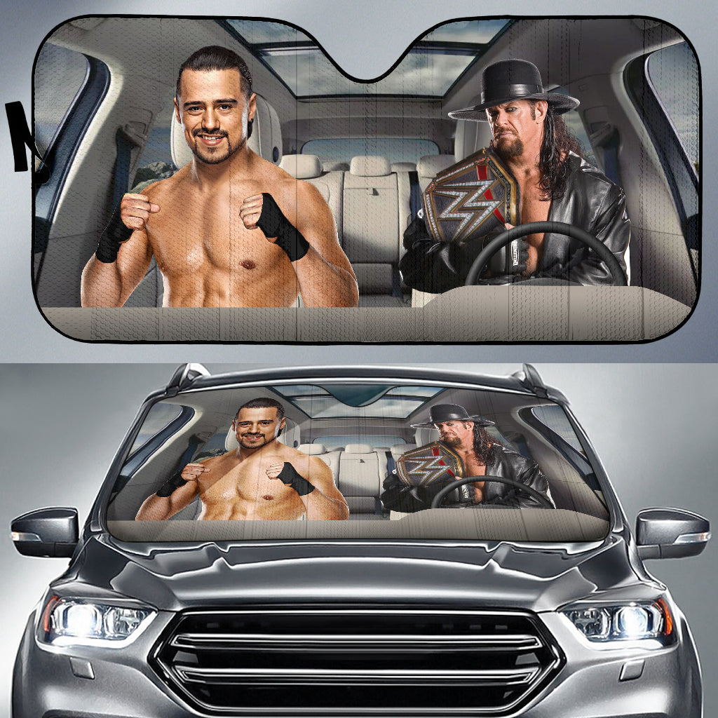 The Undertaker Vs Angel Garza Wwe Driving Auto Sun Shade