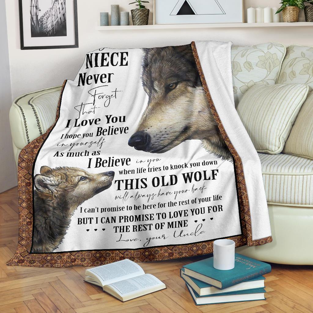 Wolf Quilt Forget Who You Are Never Premium Blanket
