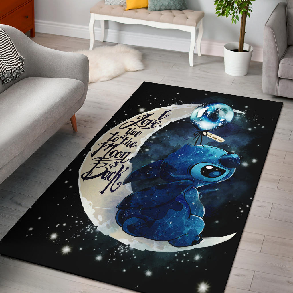 Stitch Love Moon And Back Premium Custom Carpet