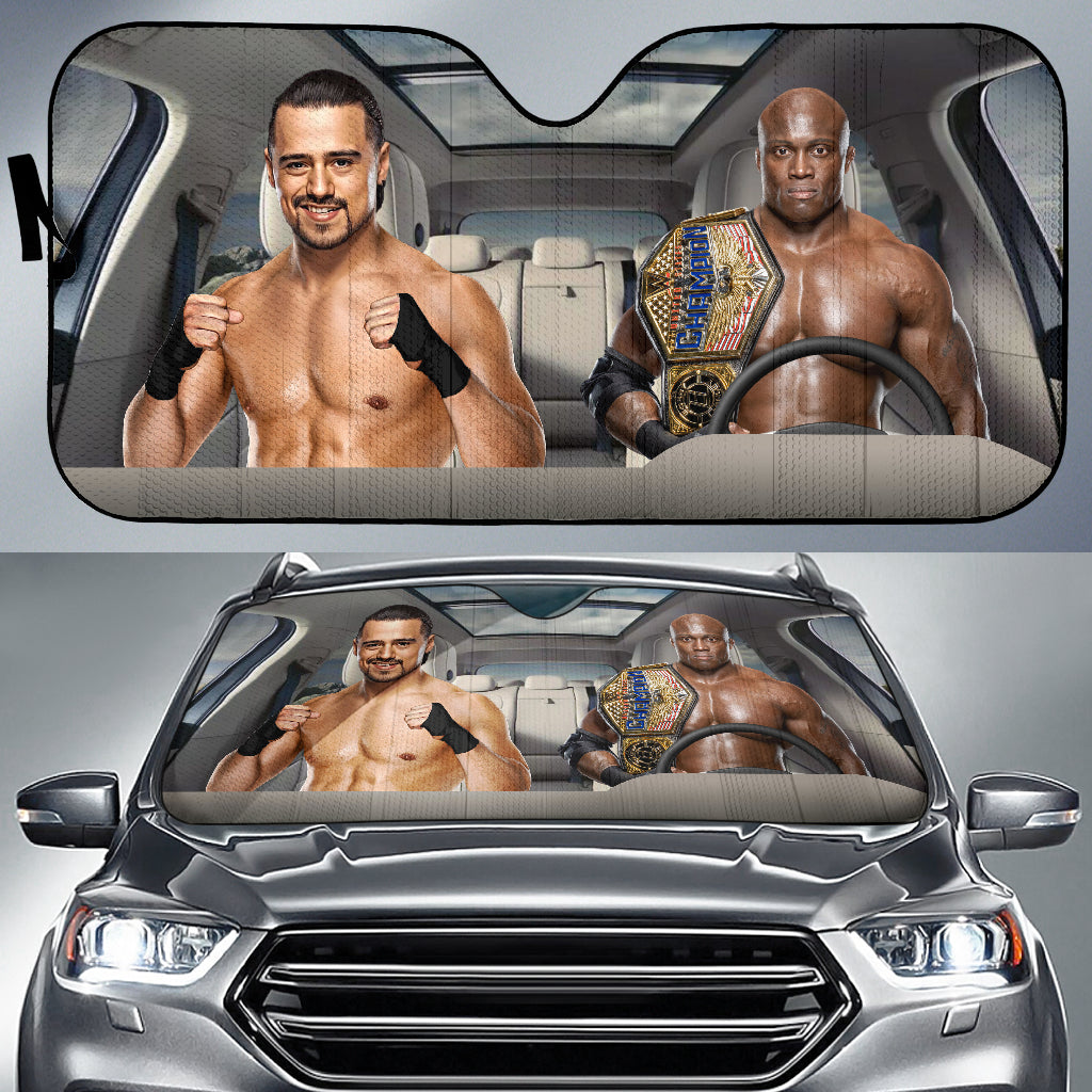 Bobby Lashley Vs Angel Garza Wwe Driving Auto Sun Shade