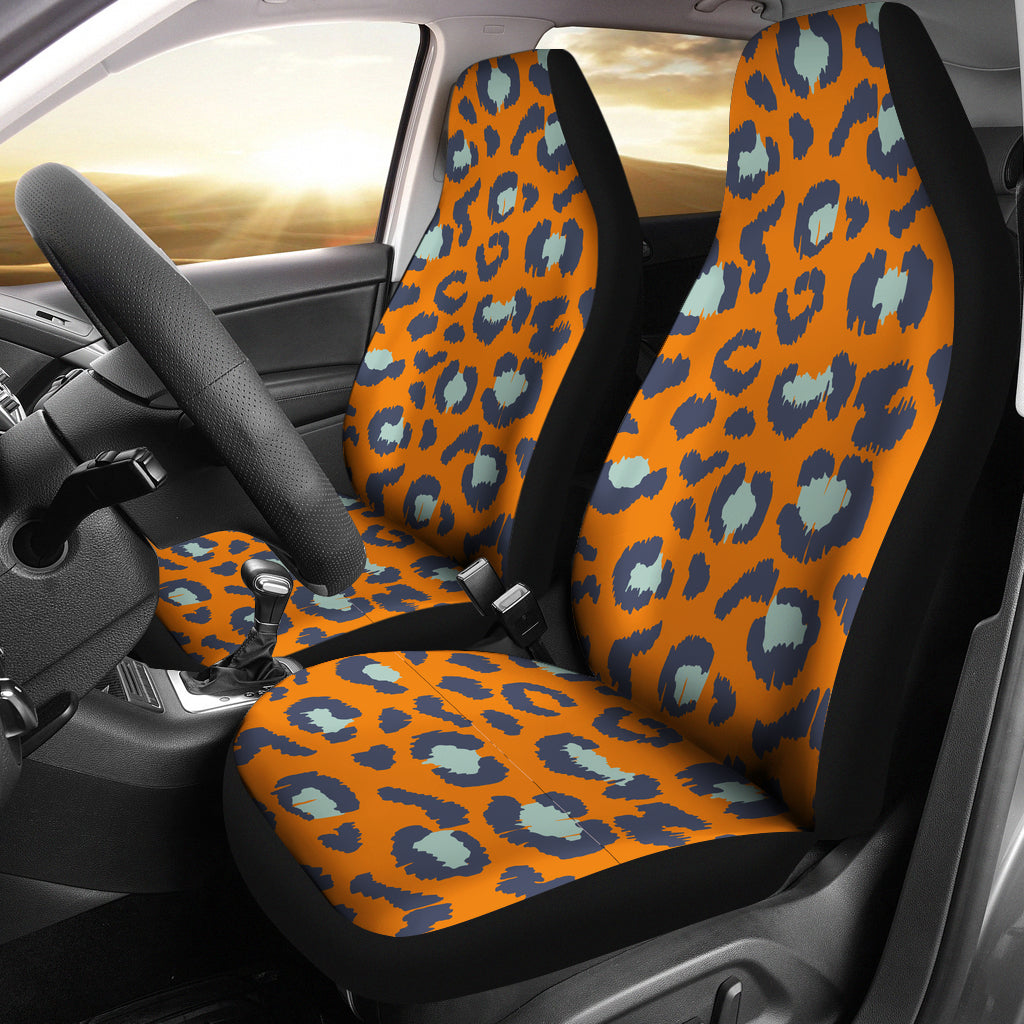 Orange Cheetah Print Car Seat Covers