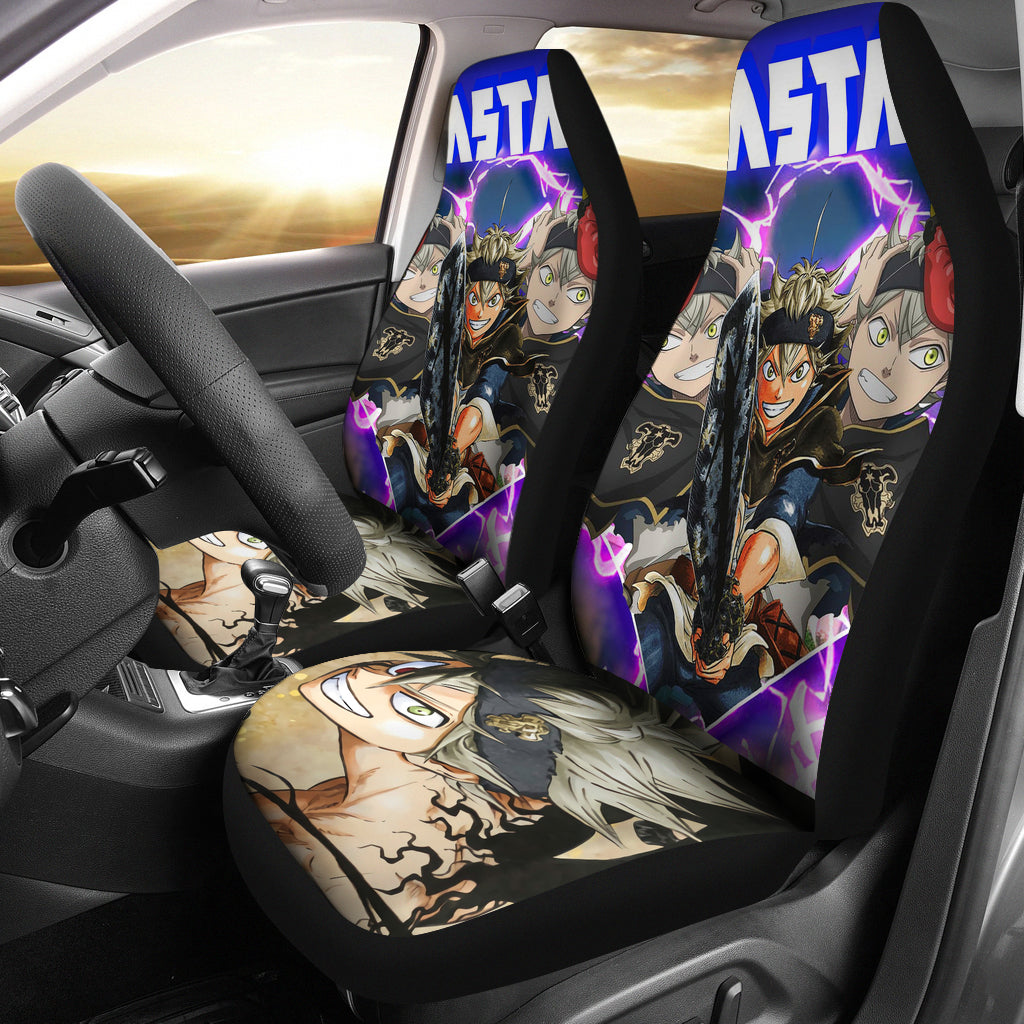 2022 Black Asta Demon Black Clover Car Seat Covers Gift For Fan Anime