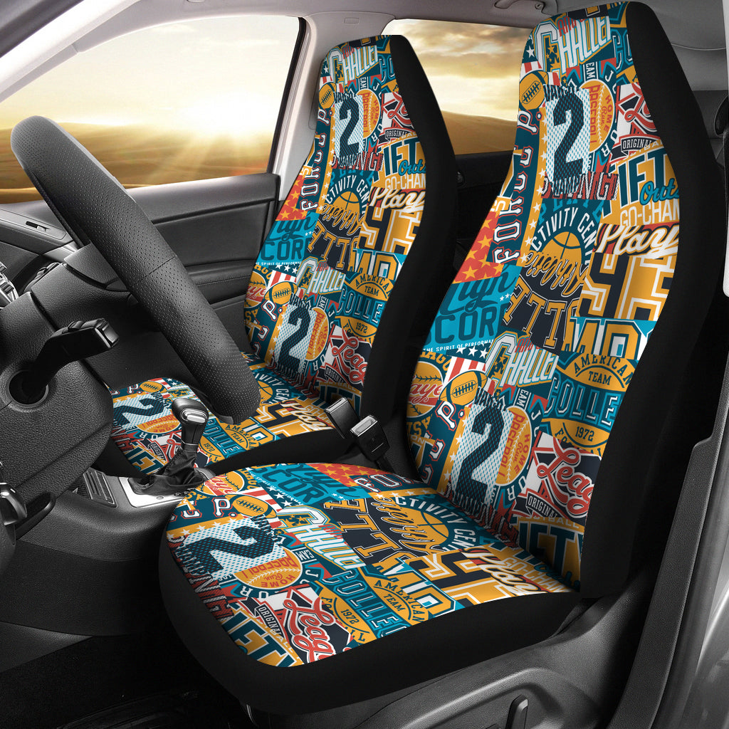 Vintage American College Sports Car Seat Covers