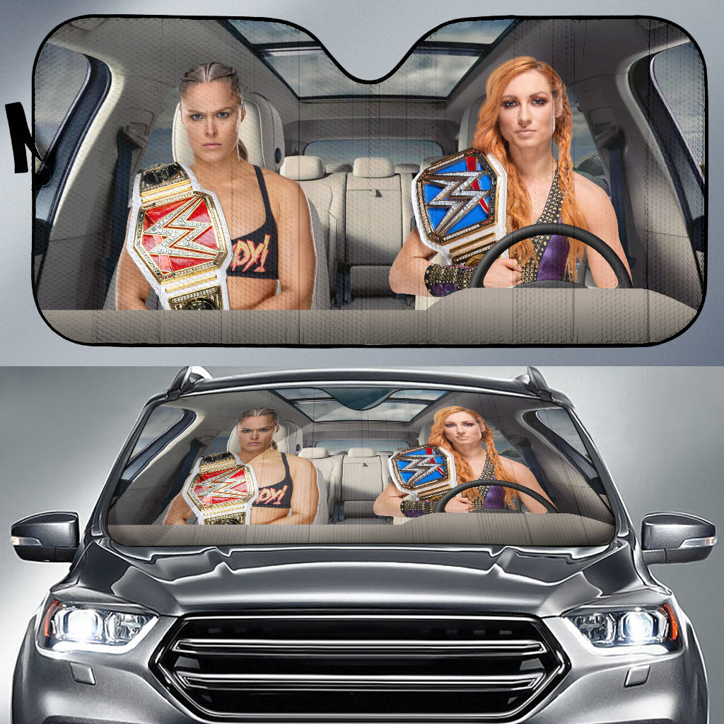 Becky Lynch Vs Ronda Rousey Wwe Driving Auto Sun Shade