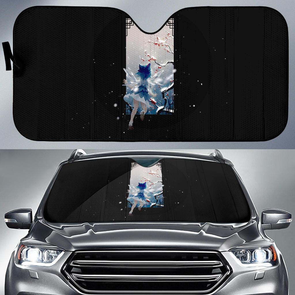 Snowfall Fairy Anime Girl Black Hd 5K Car Sun Shade Gift Ideas 2022