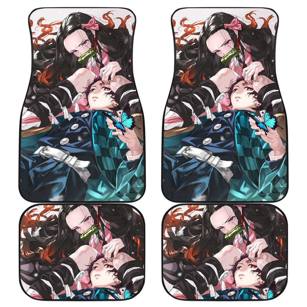 Tanjiro Kamado And Nezuko Kamado Demon Slayer Uniform 10 Anime Car Floor Mats Custom Car Accessories Car Decor 2022