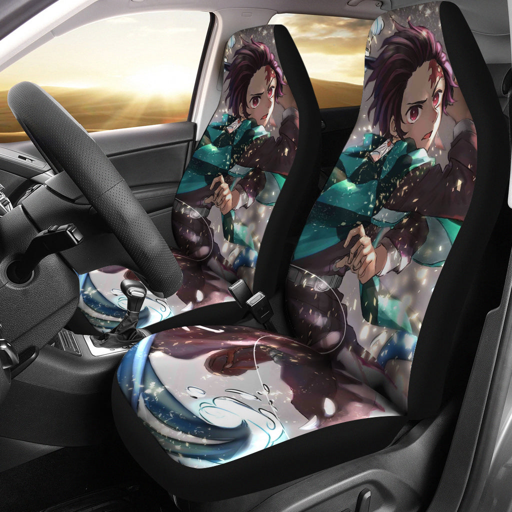 2022 Tanjiro Kamado Demon Slayer Car Seat Covers Gift For Fan Anime
