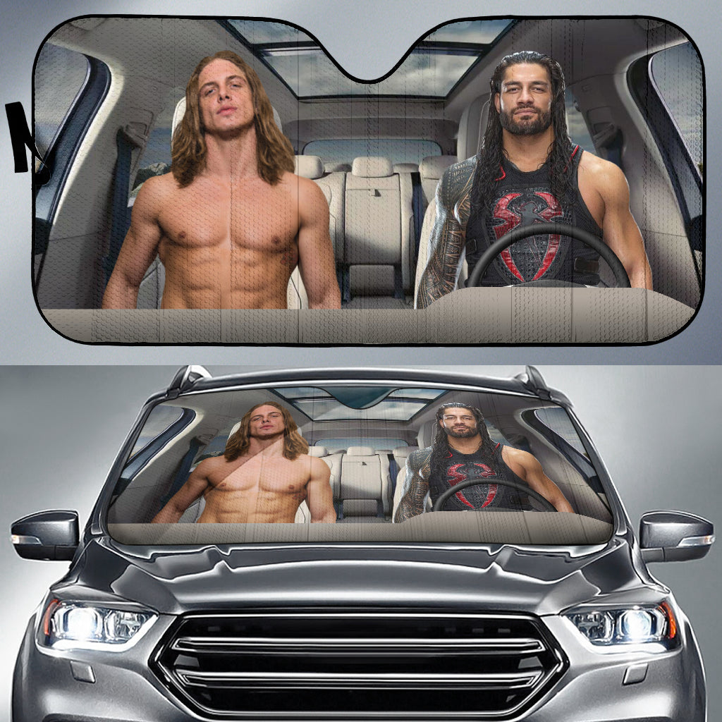 Roman Reigns Vs Riddle Wwe Driving Auto Sun Shade