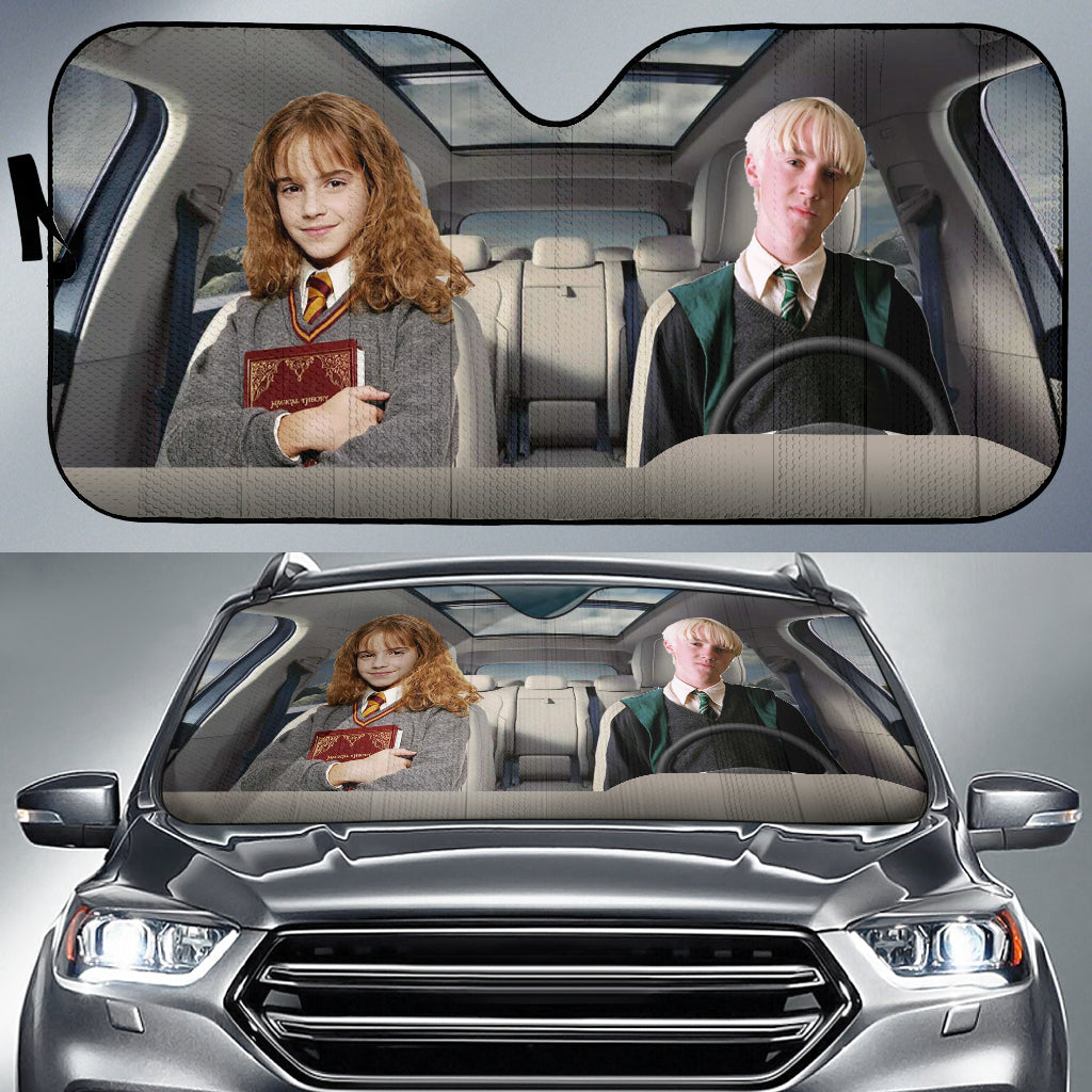 Draco Malfoy And Hermione Granger Harry Potter Driving Auto Sun Shade