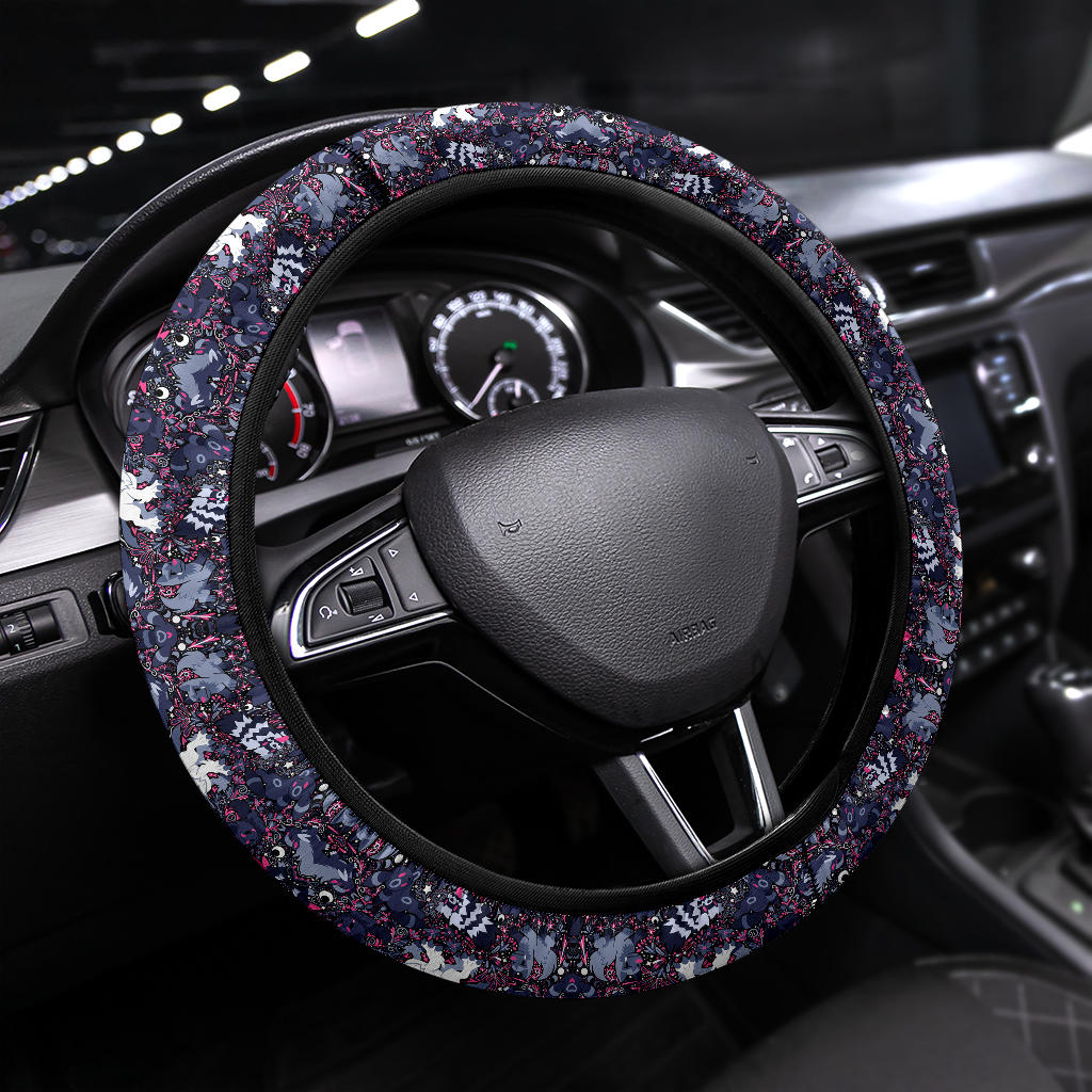 Pattern Pokemon Black Luxury Car Steering Wheel Cover