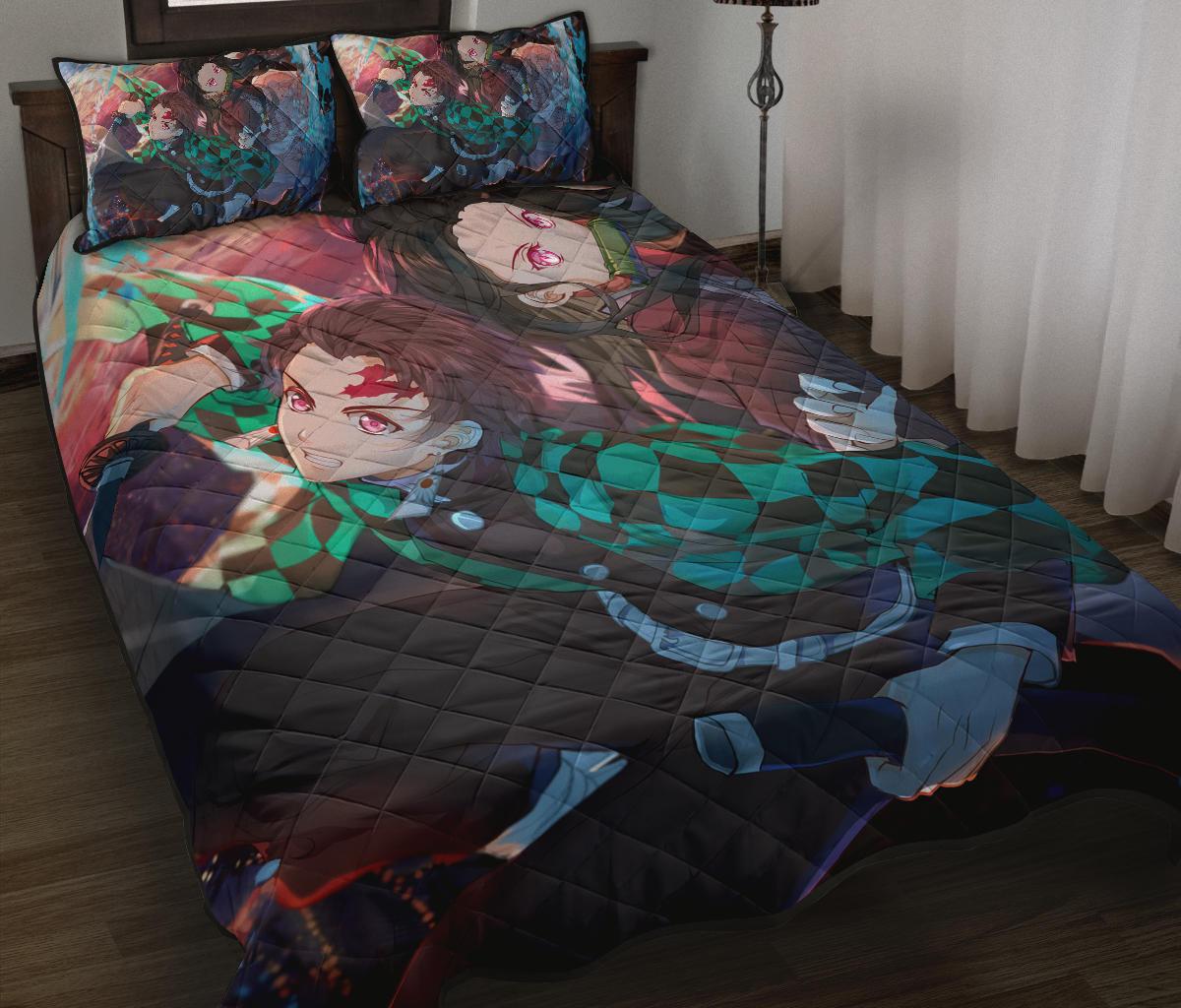 Demon Slayer 4 Anime Quilt Bed Set Pillow Case Amazing Decor Gift Ideas