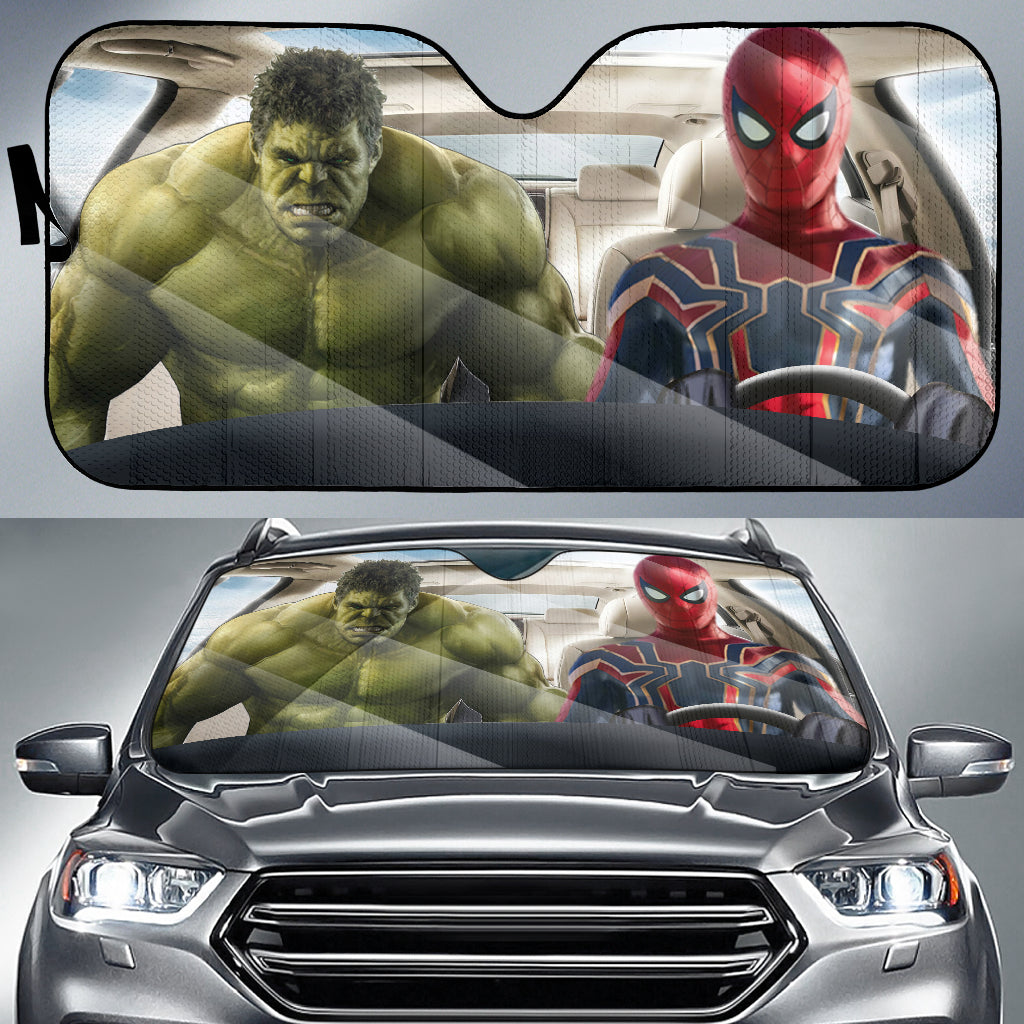 Spidermen And Hulk Sunshade