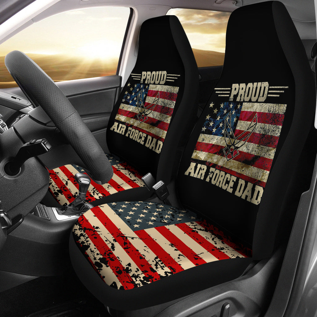 Proud Air Force Dad Military Veteran Pride Us Flag Car Seat Covers