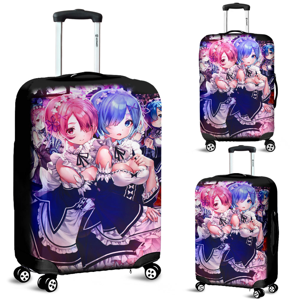 Ram And Rem Anime Girl Re Zero Luggage Covers