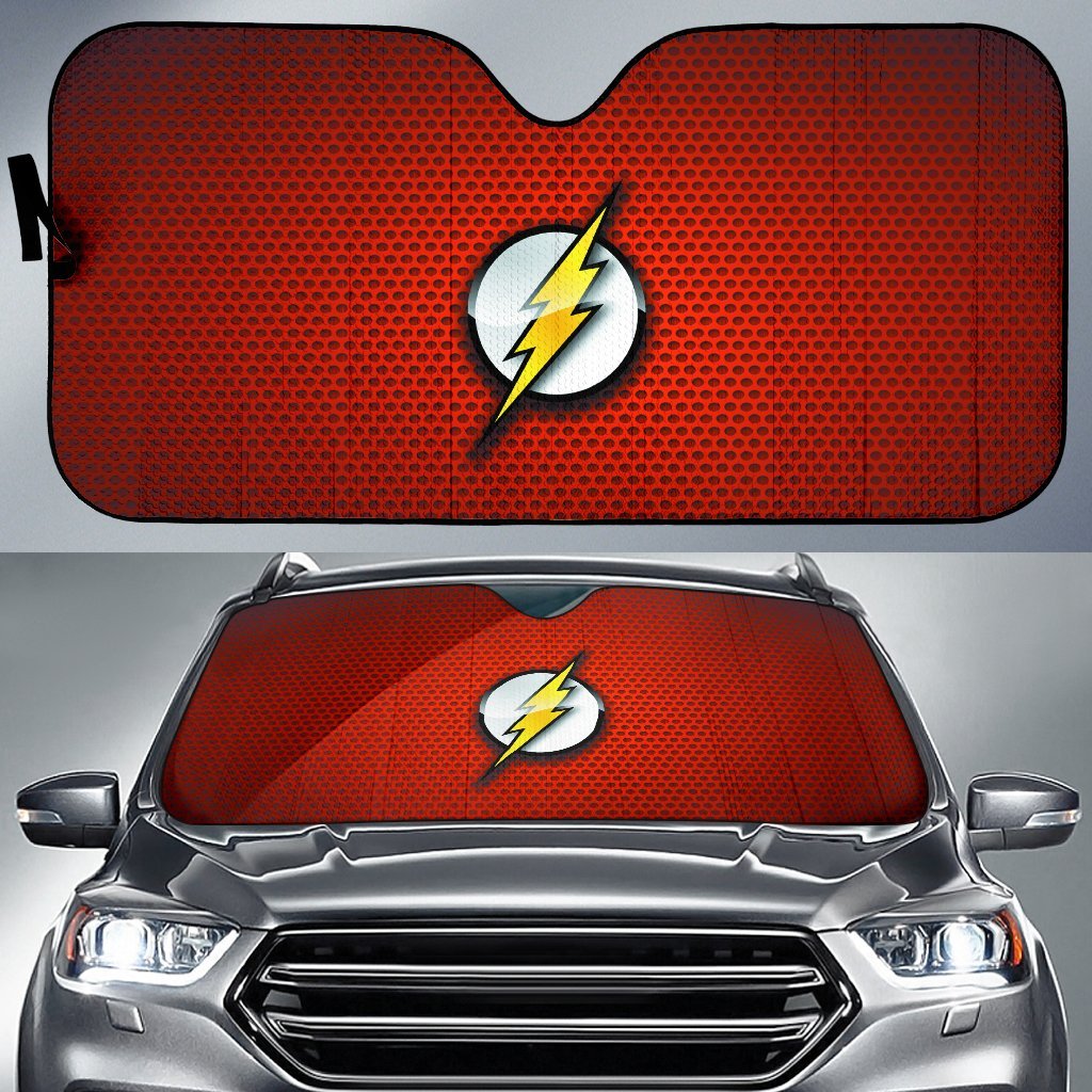 The Flash Logo In Red Theme Car Auto Sunshades Amazing Best Gift Ideas 2022