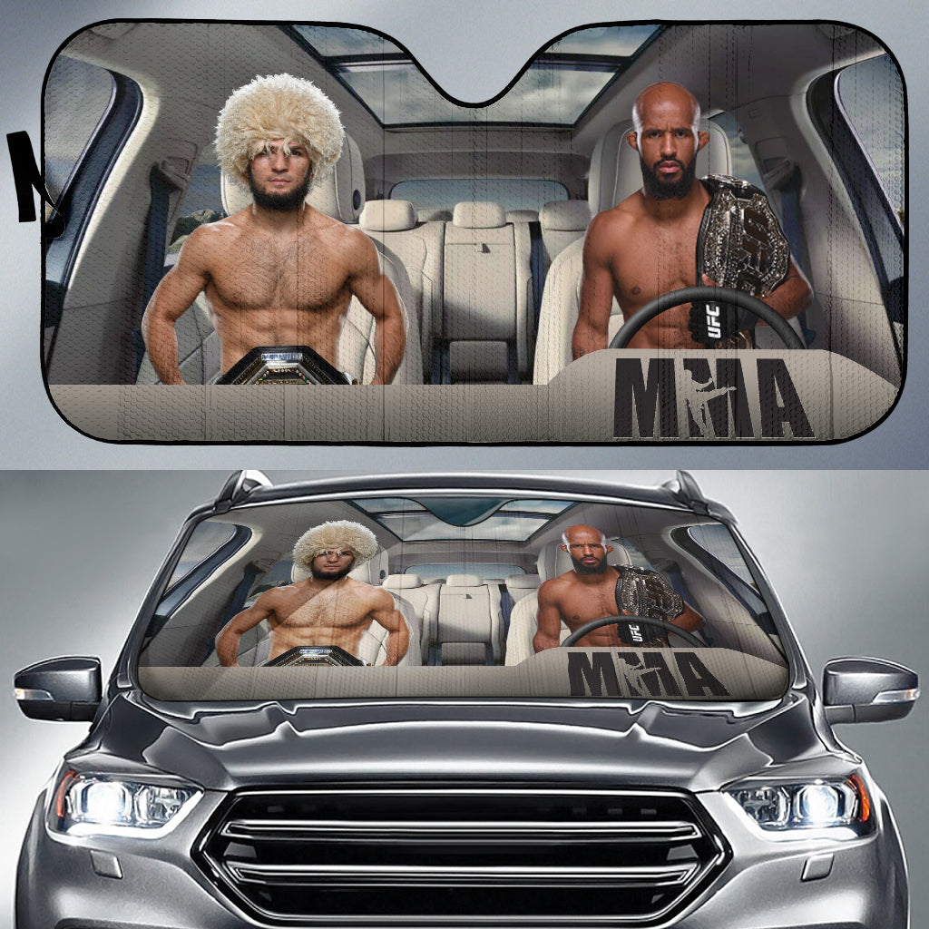 Demetrious Johnson Vs Khabib Nurmagomedov Mma Driving Auto Sun Shade