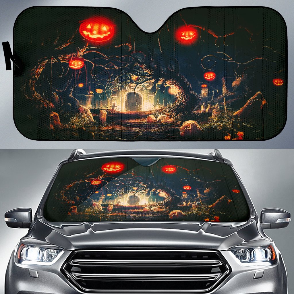 Trees And Castle Halloween Sun Shade Gift Ideas 2022