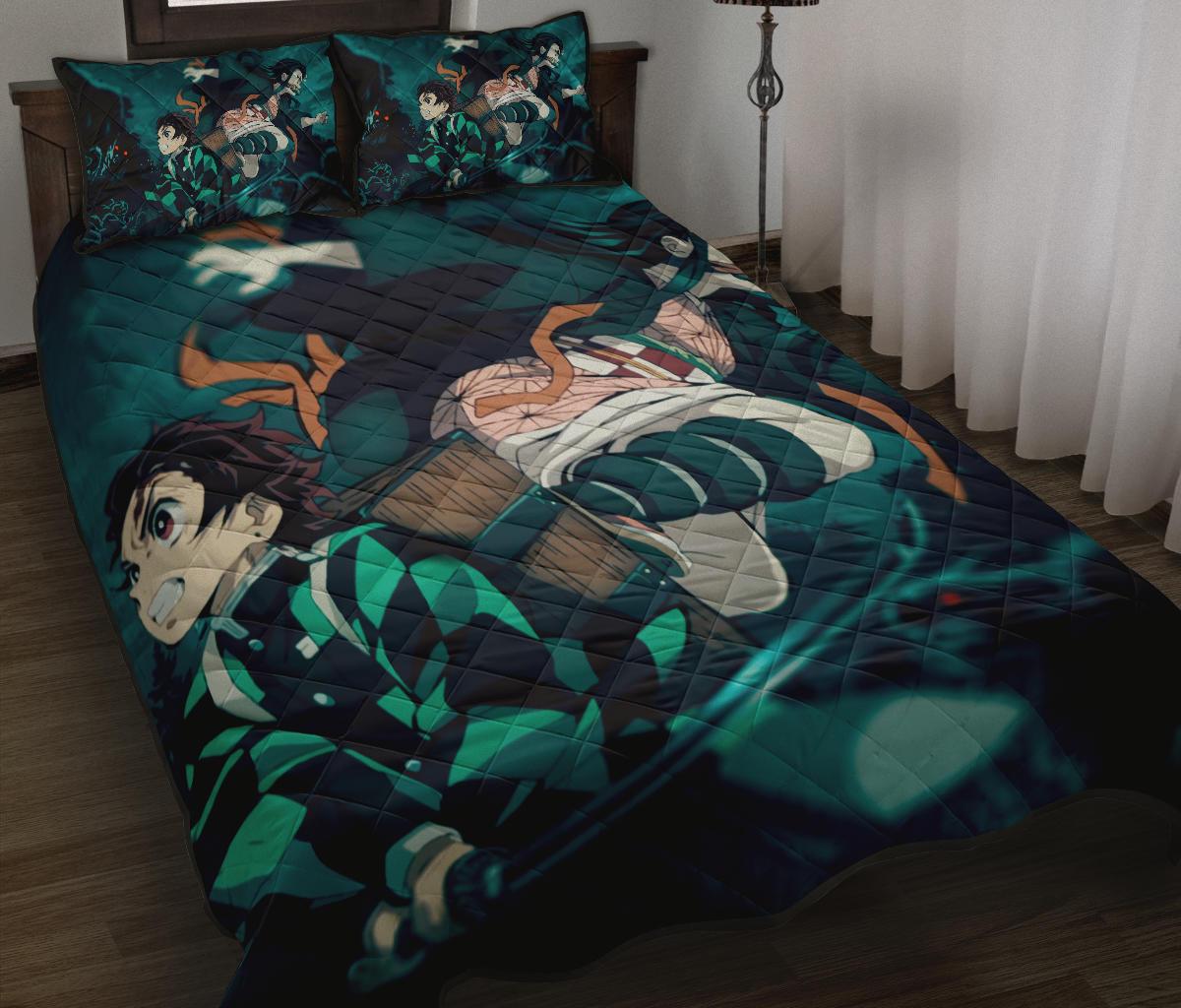 Demon Slayer 10 Anime Quilt Bed Set Pillow Case Amazing Decor Gift Ideas