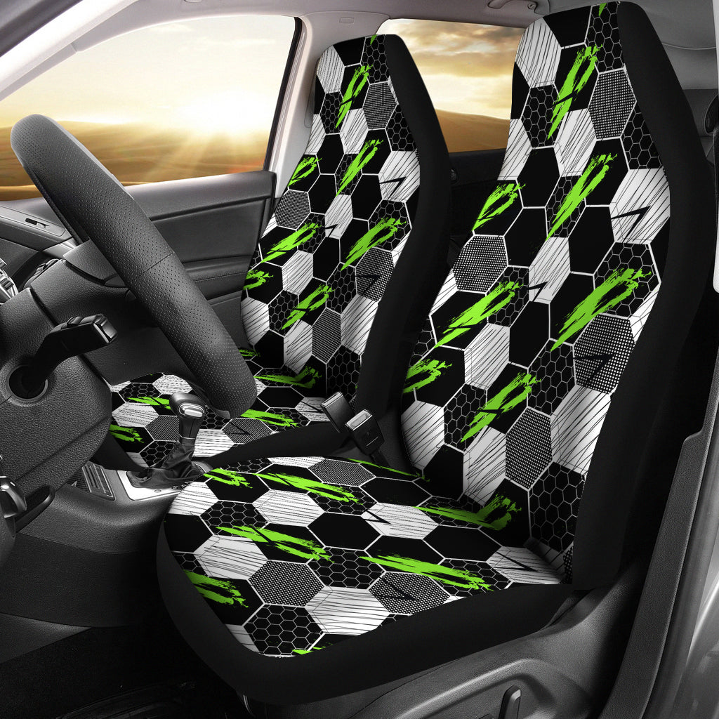 Abstract Soccer Pattern Car Seat Covers