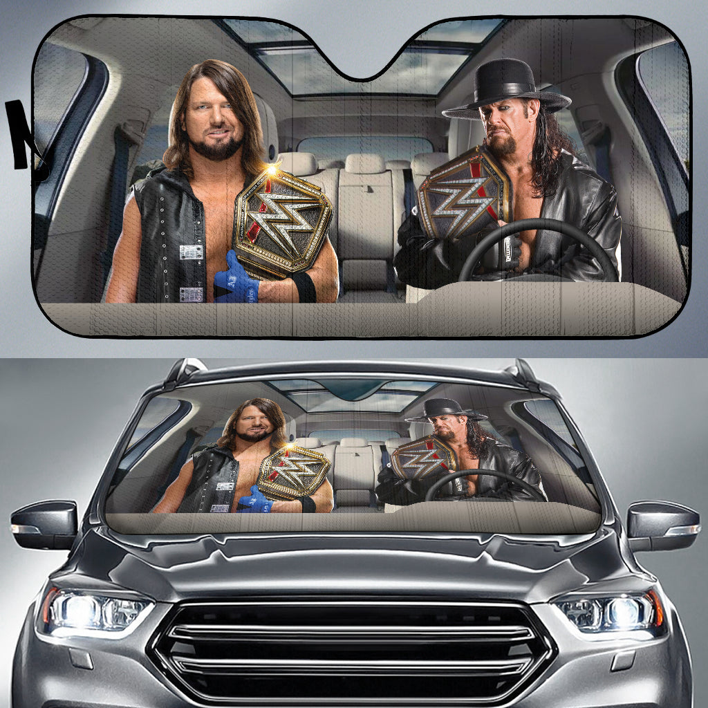 The Undertaker Vs Aj Styles Wwe Driving Auto Sun Shade