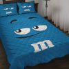 Blue M & M Chocolate Quilt Bed Set