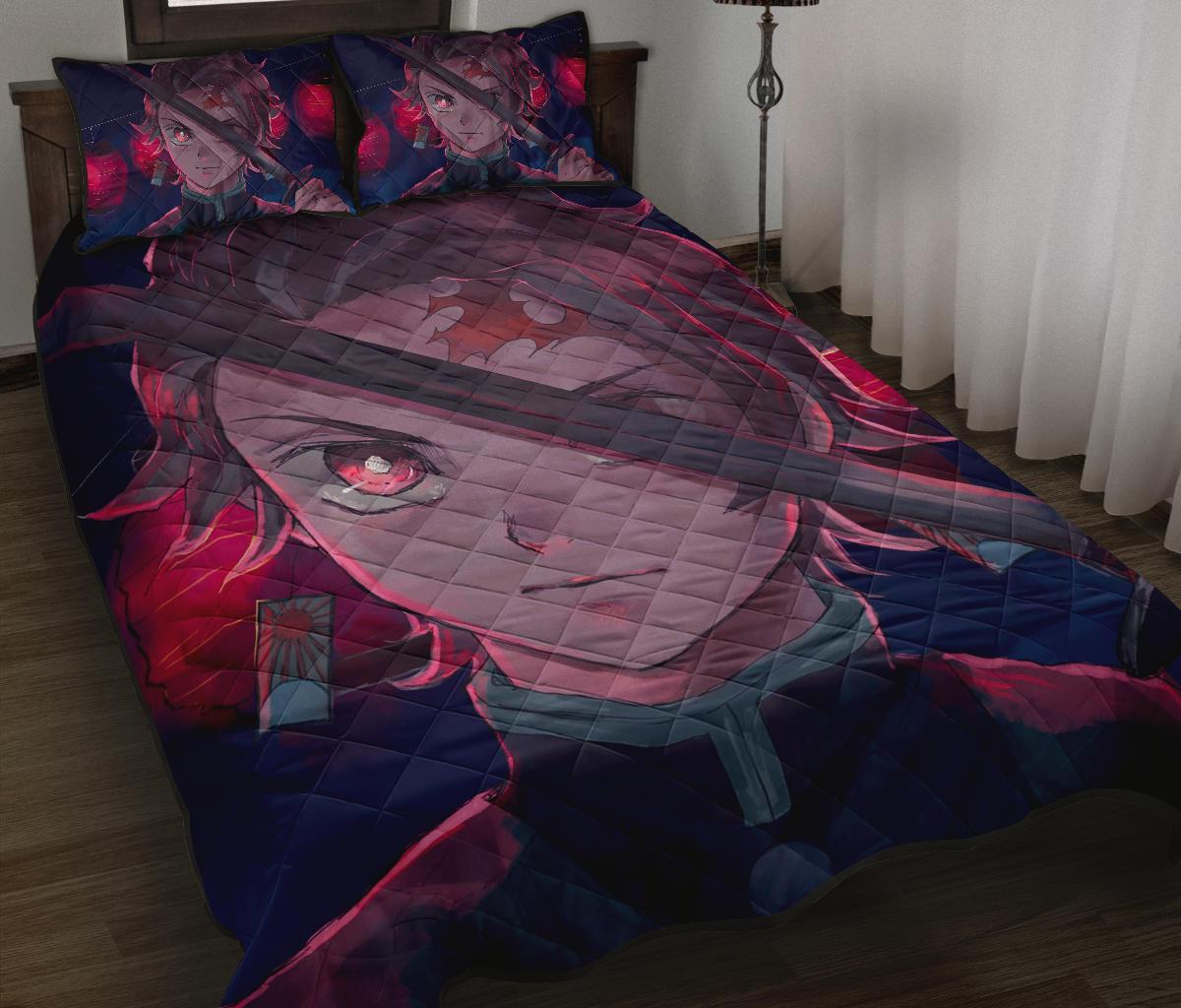 Tanjiro Kamado Demon Slayer Anime Quilt Bed Set Pillow Case Amazing Decor Gift Ideas