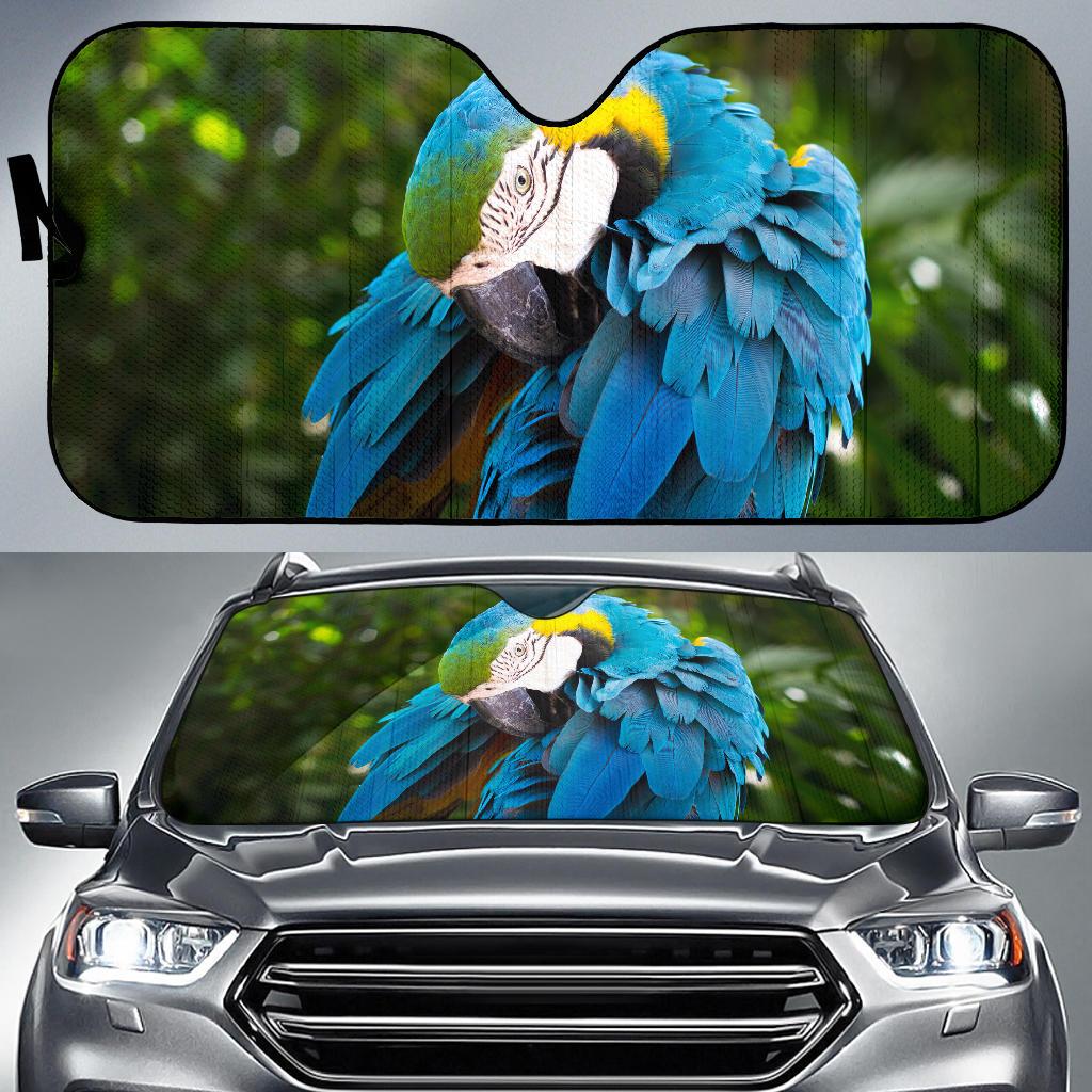 Blue And Yellow Macaw South American Parrot Hd Car Sun Shade Gift Ideas 2021