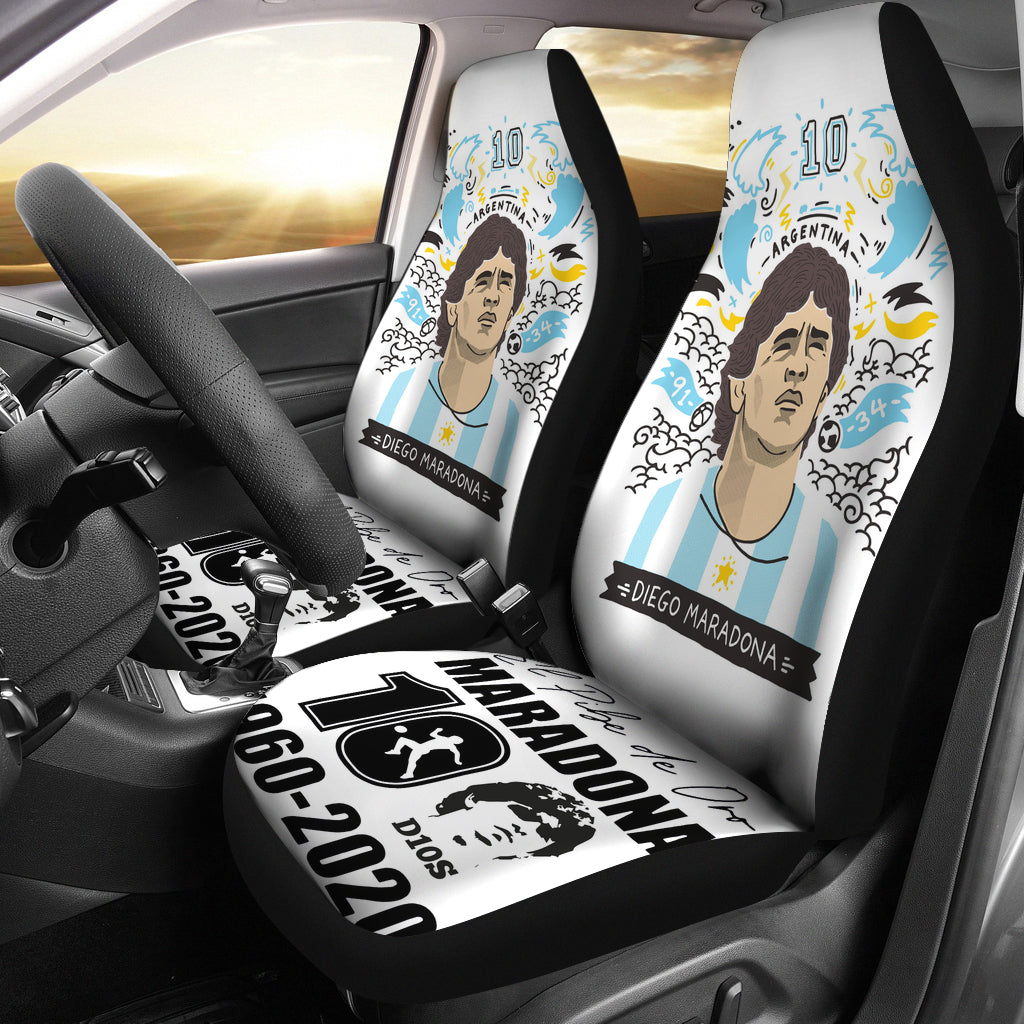 Art Argentina Diego Armando Maradona 10 Rip 1969 2022 Car Seat Covers Gift For Fooball