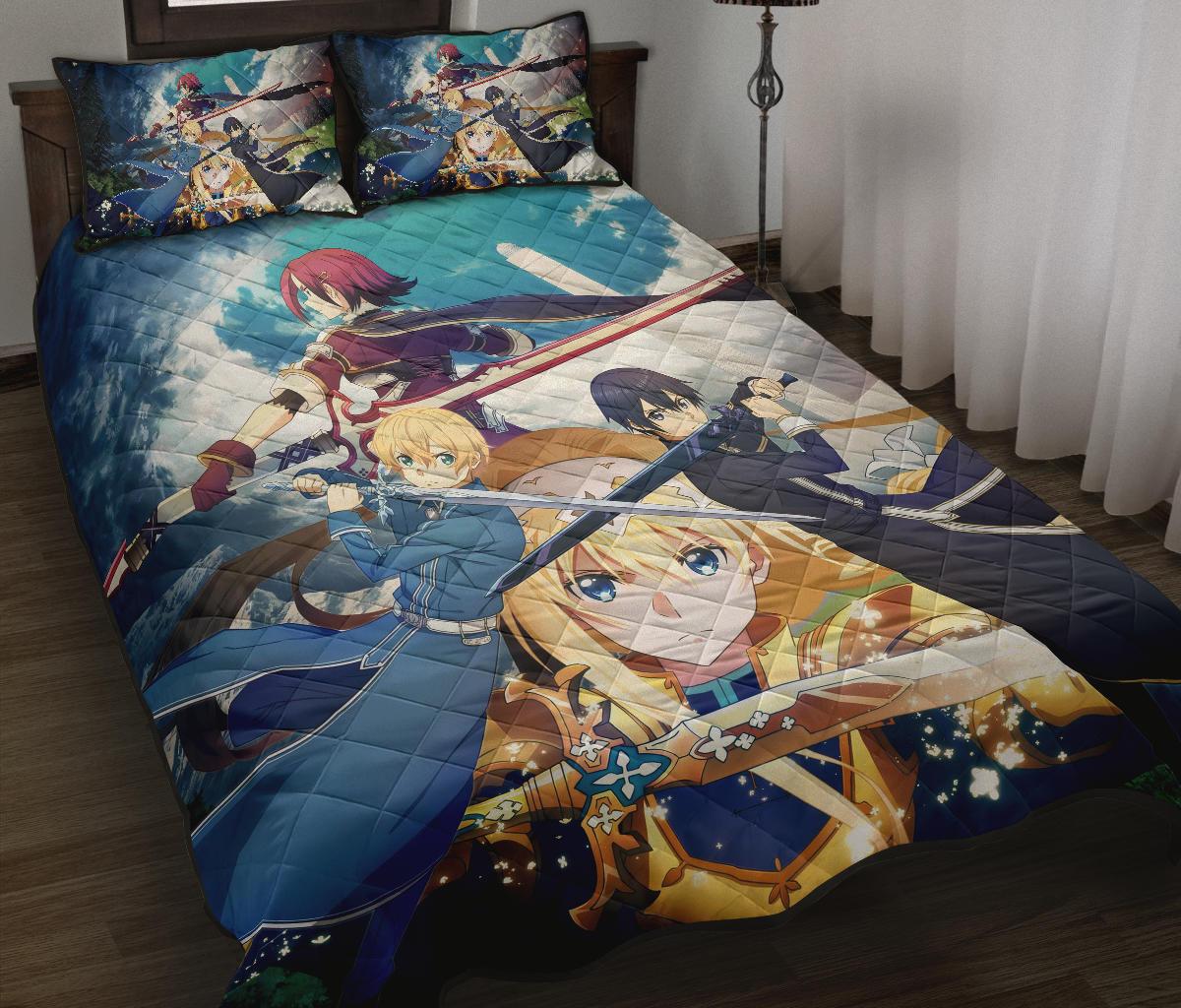 Sword Art Online Anime Quilt Bed Set Pillow Case Amazing Decor Gift Ideas 6