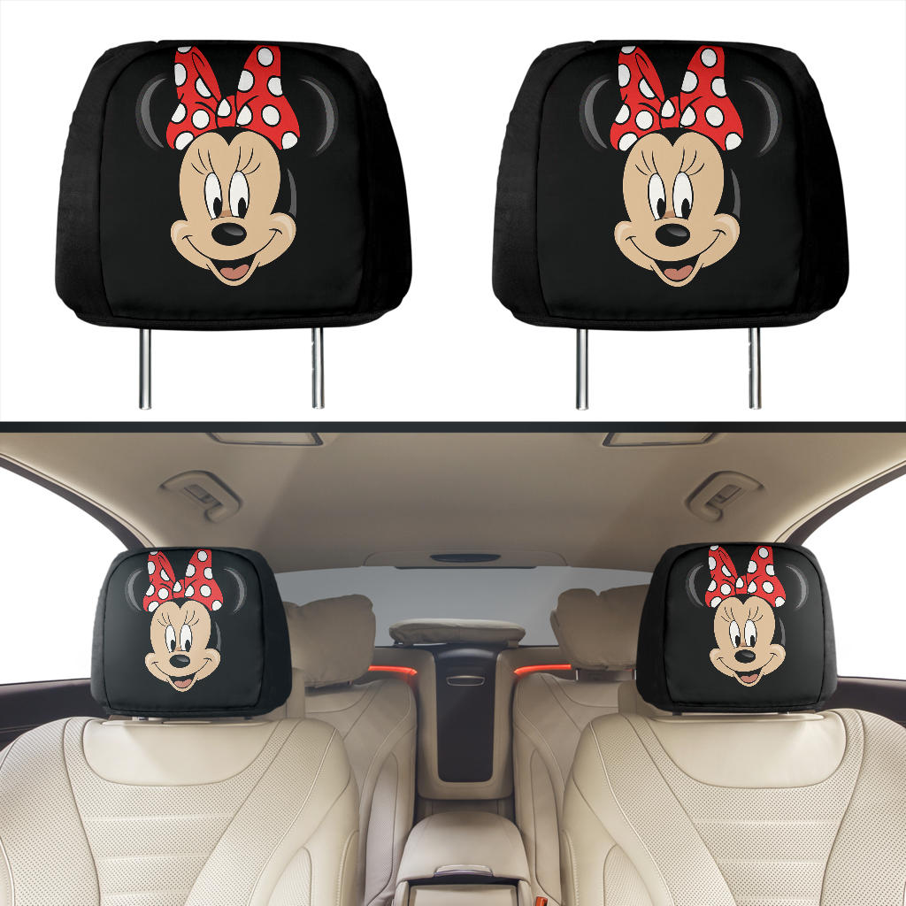 Minnie Face Car Seat Headrest Cover