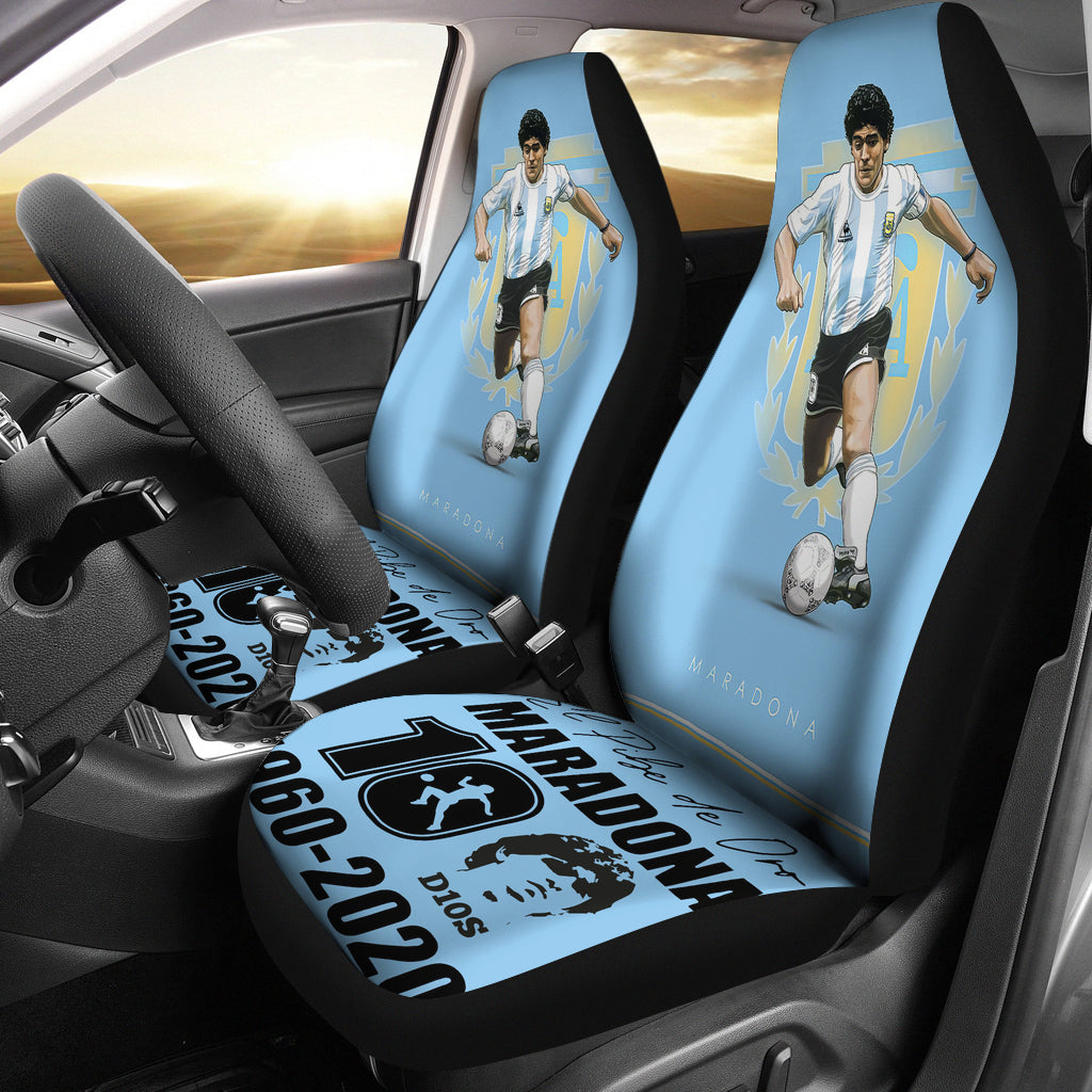 Blue D10S Diego Armando Maradona 10 Rip 1969 2022 Car Seat Covers Gift For Fooball