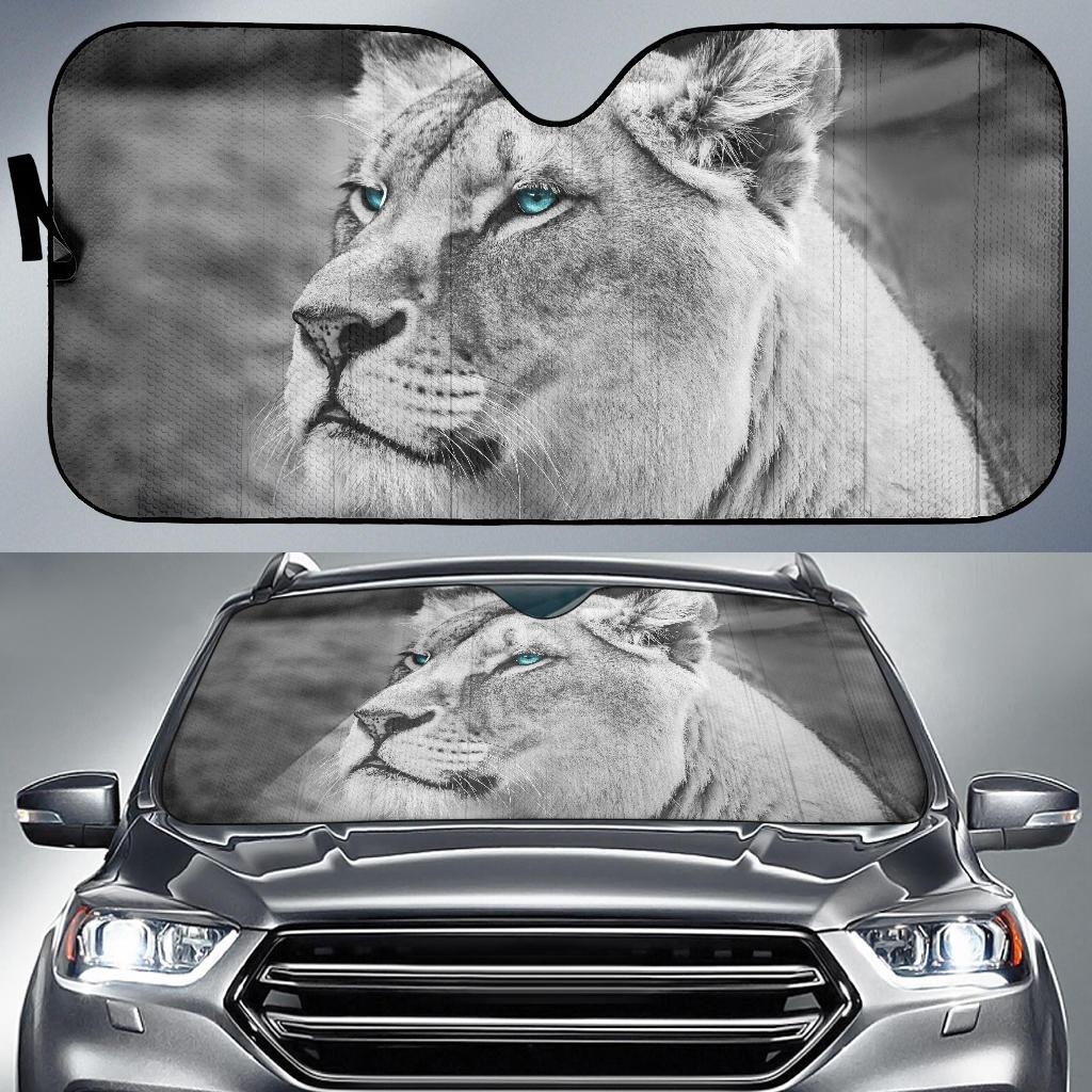 Lion Monochrome Hd 4K Car Sun Shade Gift Ideas 2021