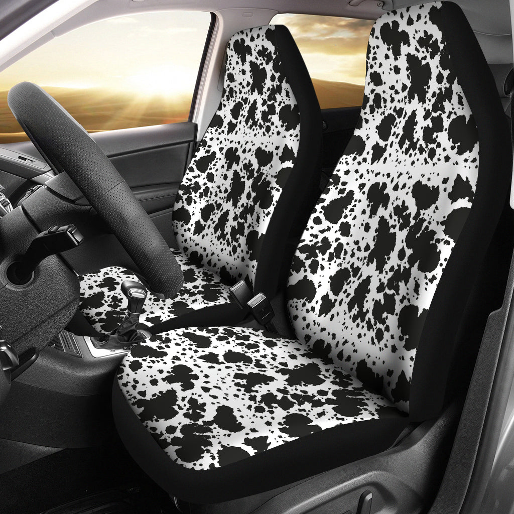 Ink Cow Print Car Seat