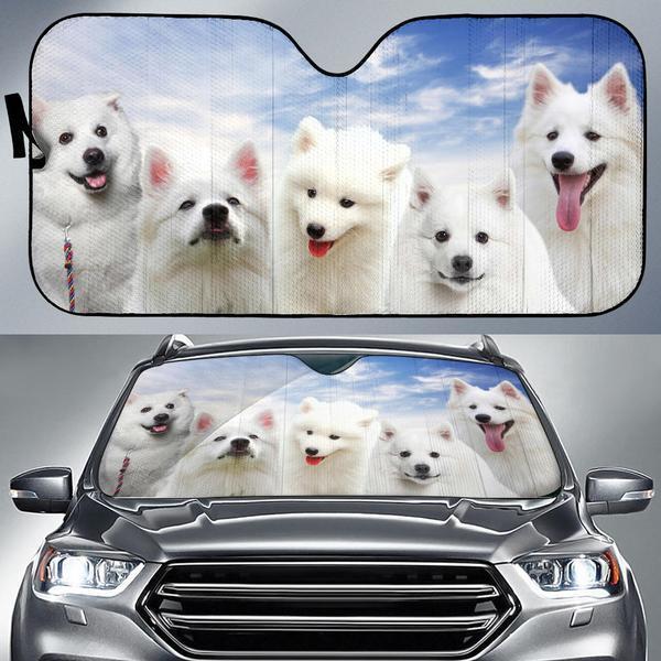 American Eskimo Dog Car Auto Sun Shade Amazing Best Gift Ideas 2021