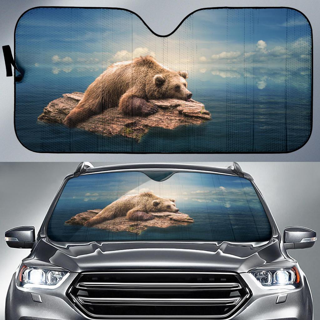 Bear Floating Water 4K Car Sun Shade Gift Ideas 2022