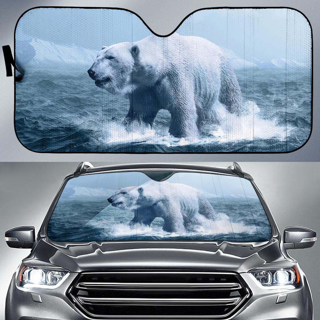 Polar Bear Arctic White Bear Ocean Hd Car Sun Shade Gift Ideas 2022