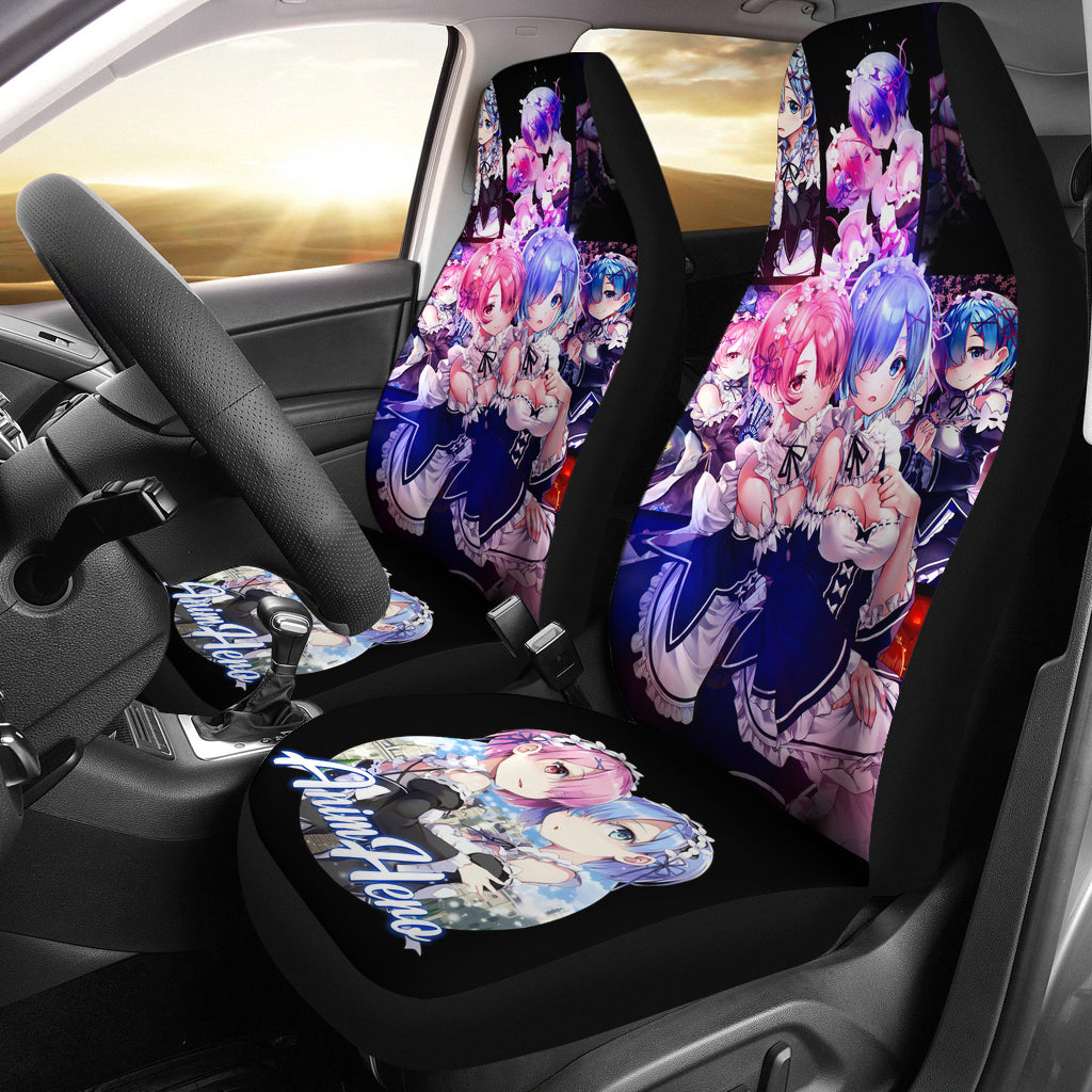 Ram And Rem Anime Girl Re Zero Car Seat Covers