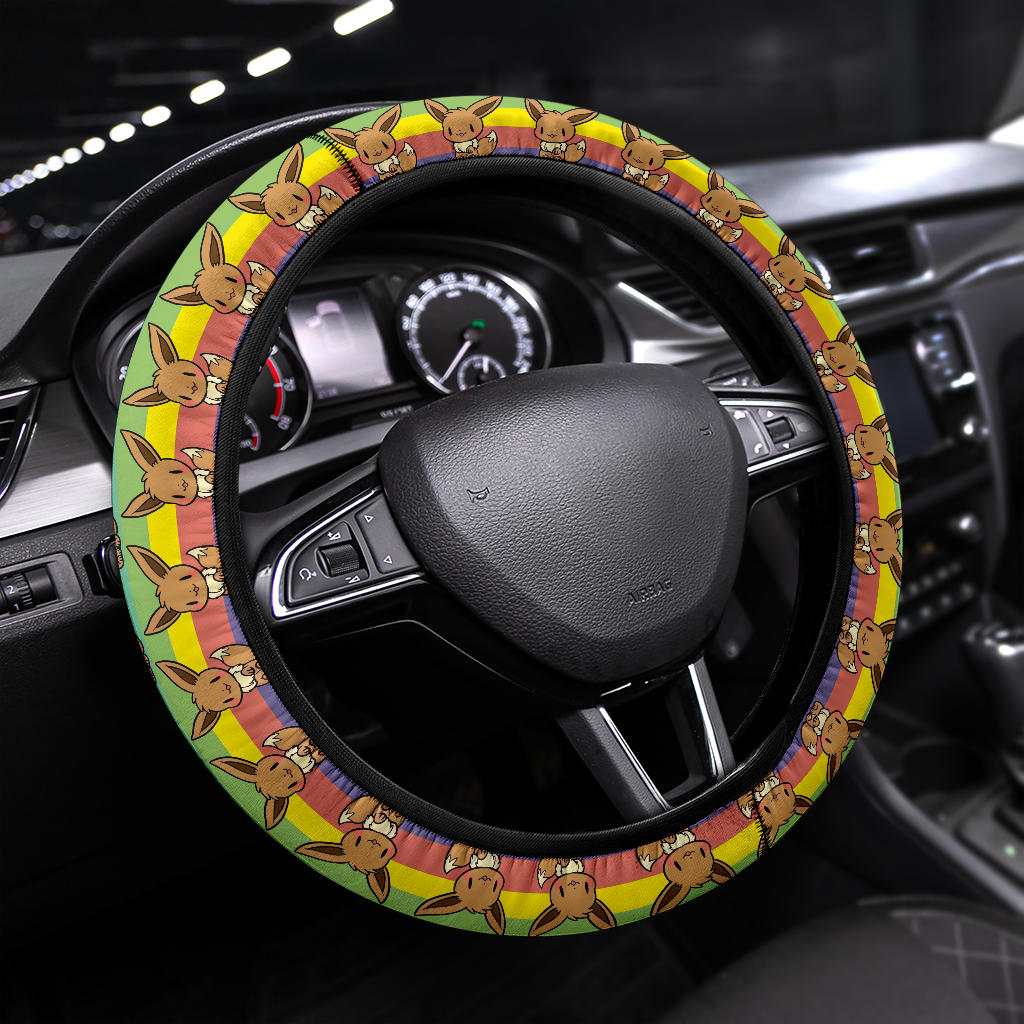 Eevee Pokemon Anime Custom Car Steering Wheel Cover