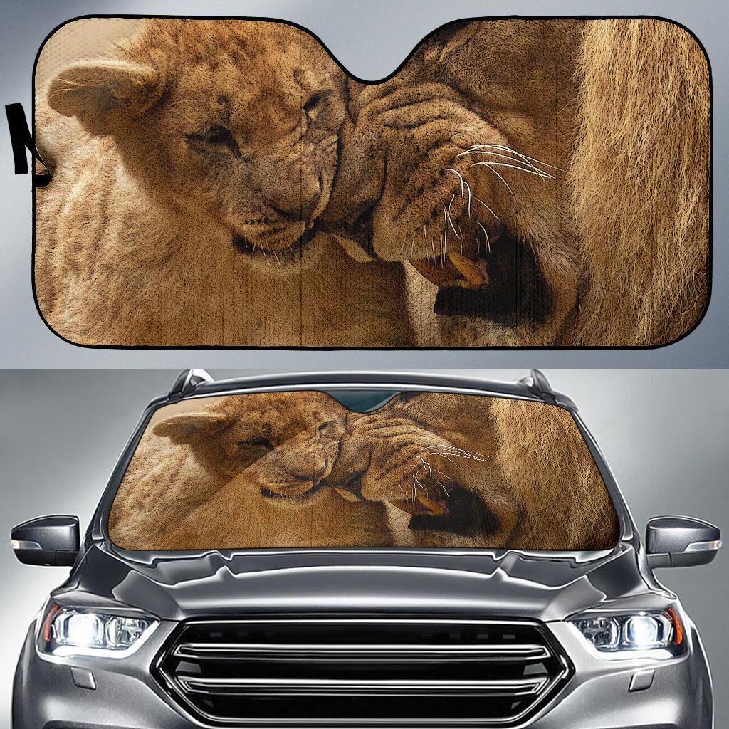 Lion Lion Cub African Lion 4K Car Sun Shade Gift Ideas 2022